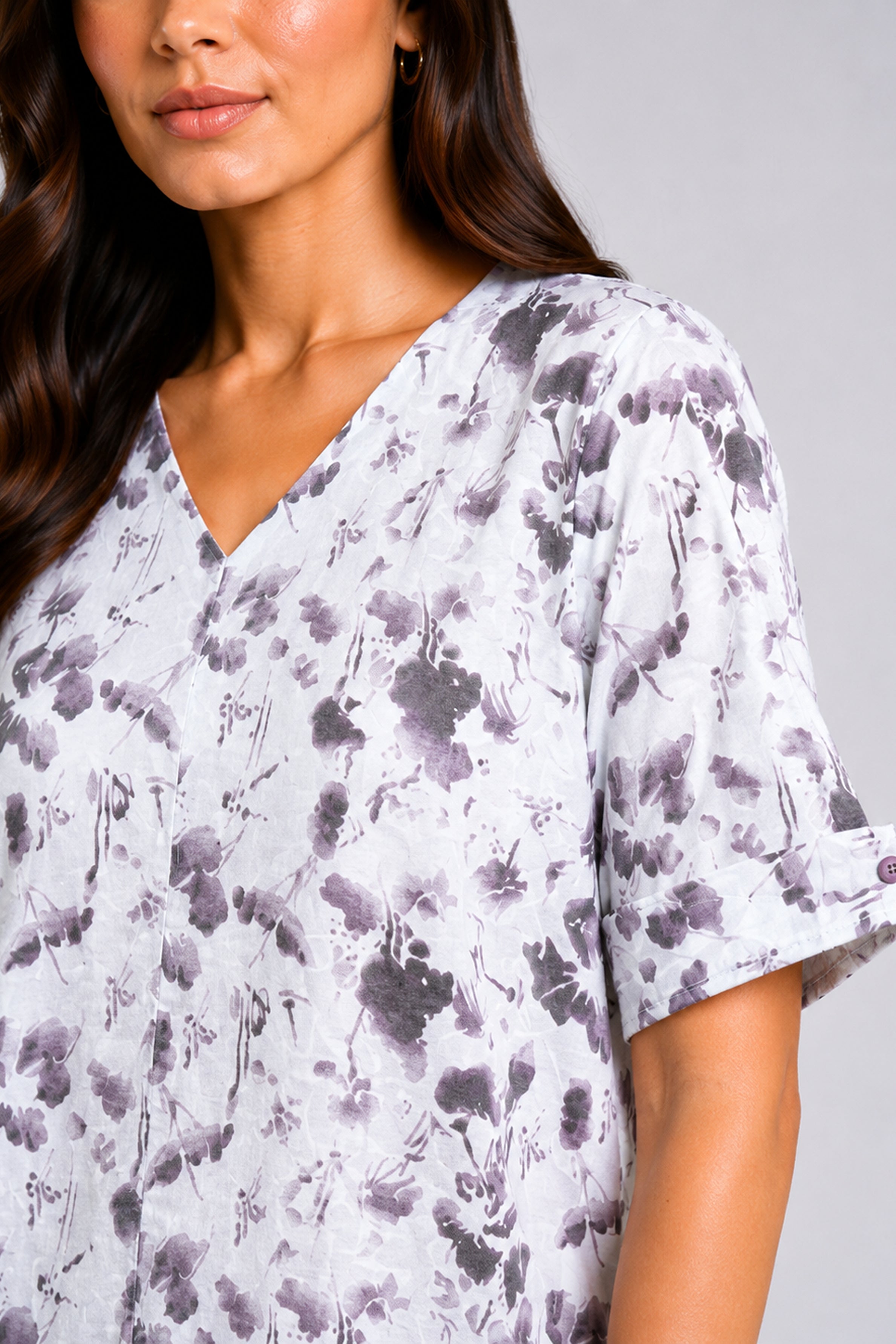 Envogue Casual Linen Dress - Purple