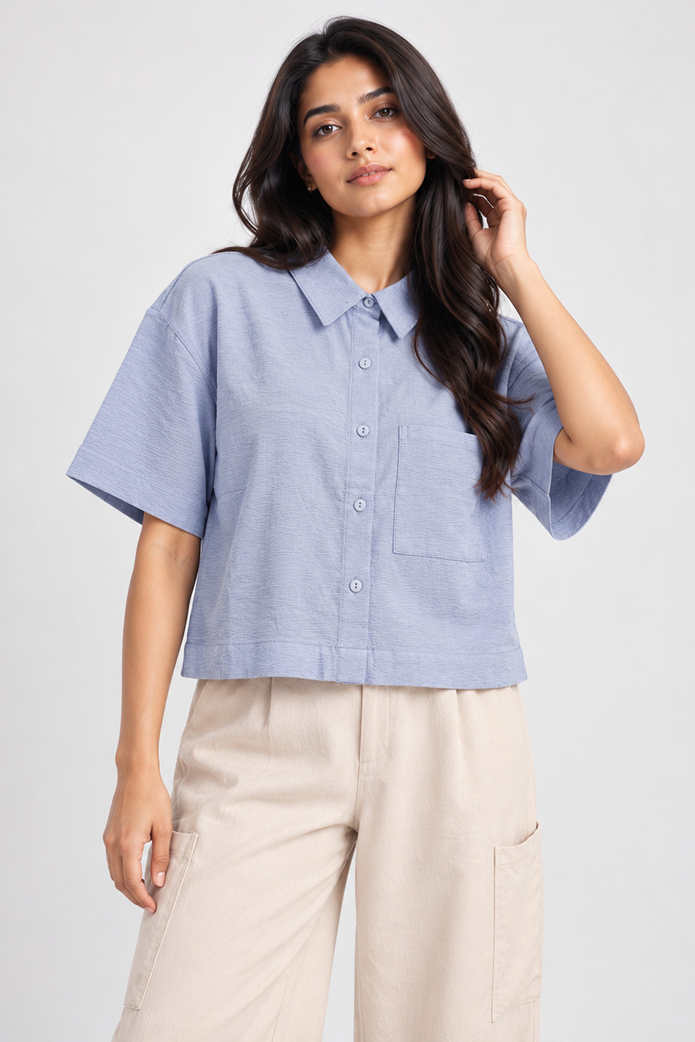MODANO PETALS IN BLOOM Casual Top - Blue