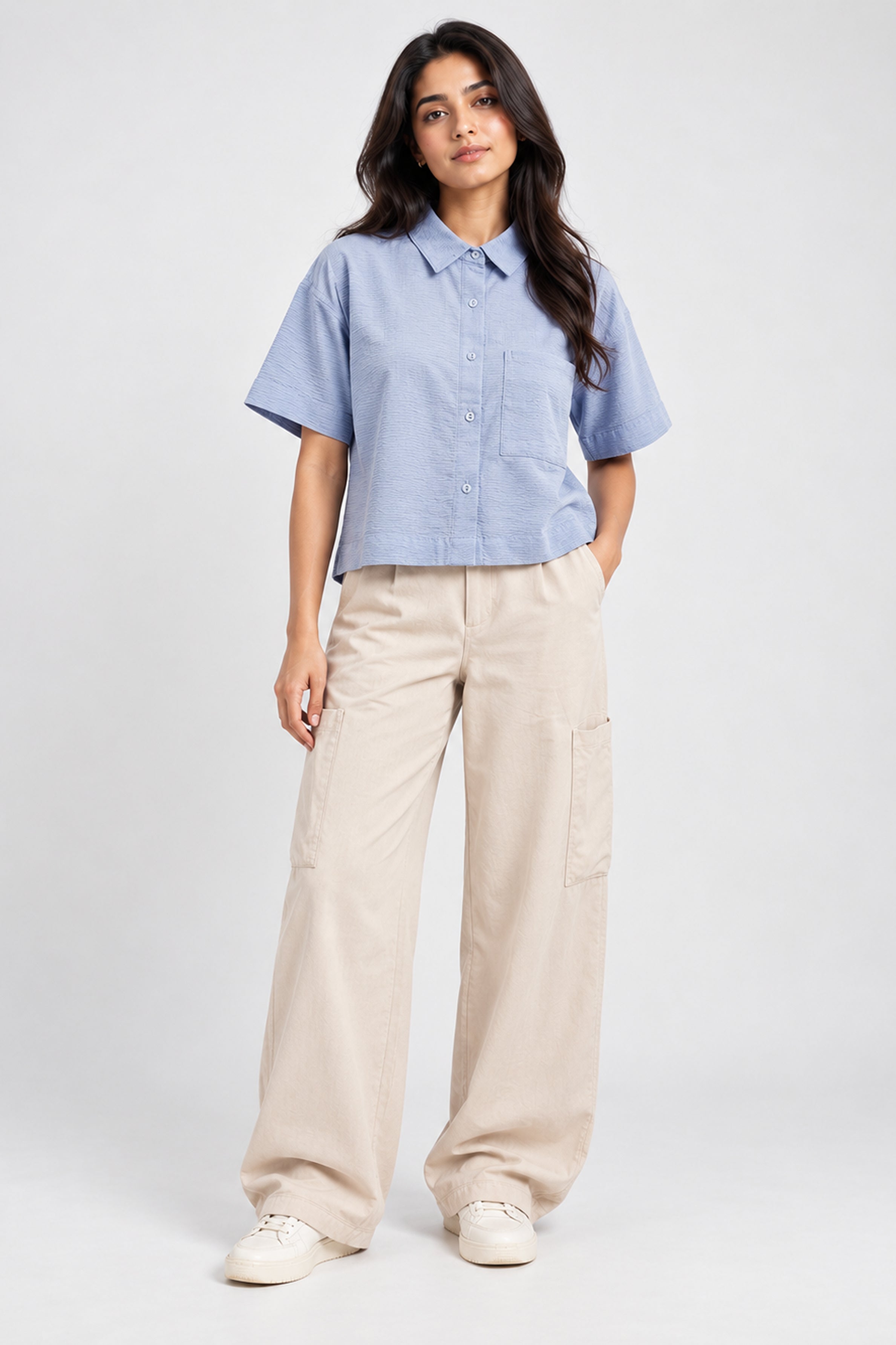 MODANO PETALS IN BLOOM Casual Top - Blue