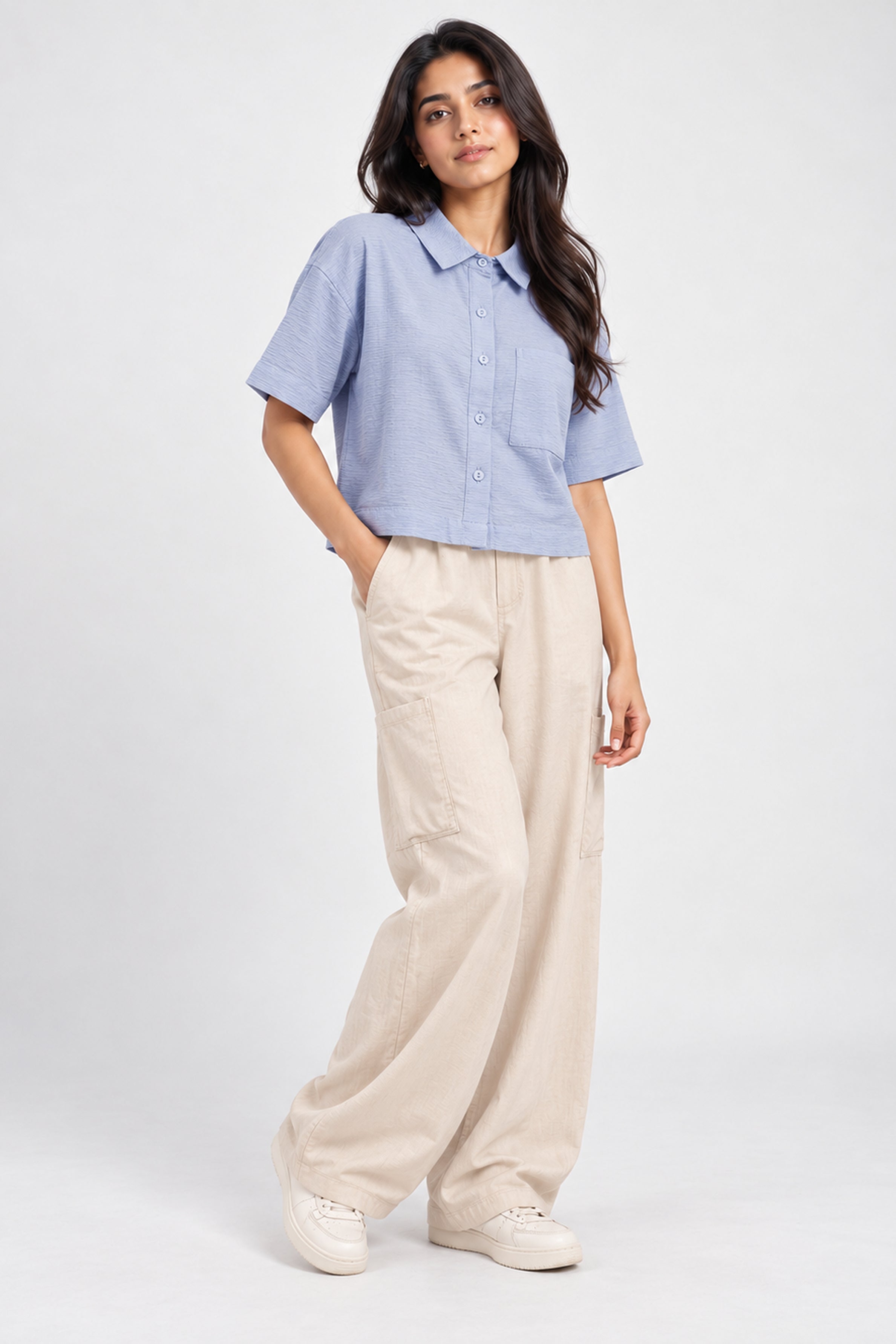 MODANO PETALS IN BLOOM Casual Top - Blue