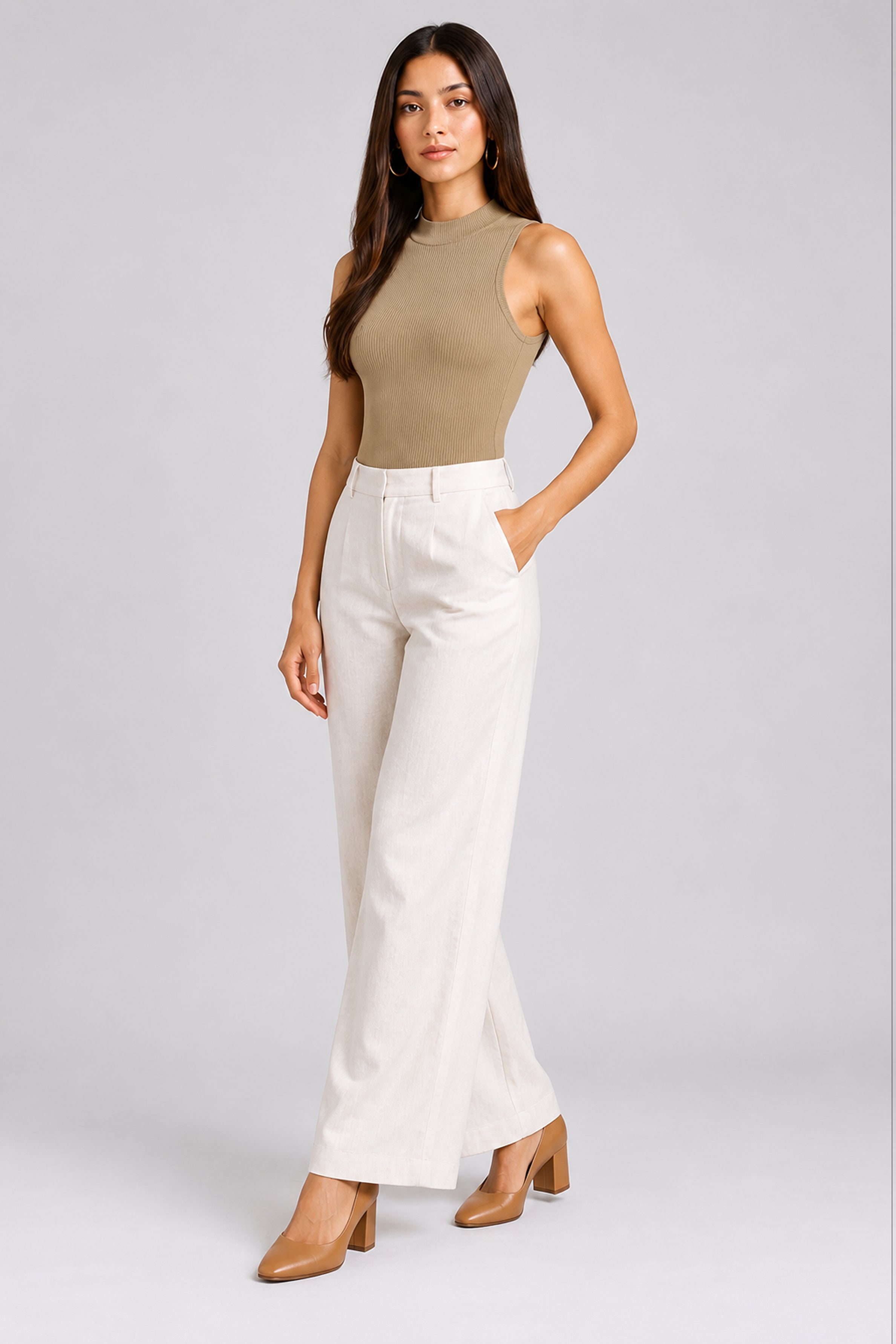 Envogue Women’s Casual Bodysuit - Beige