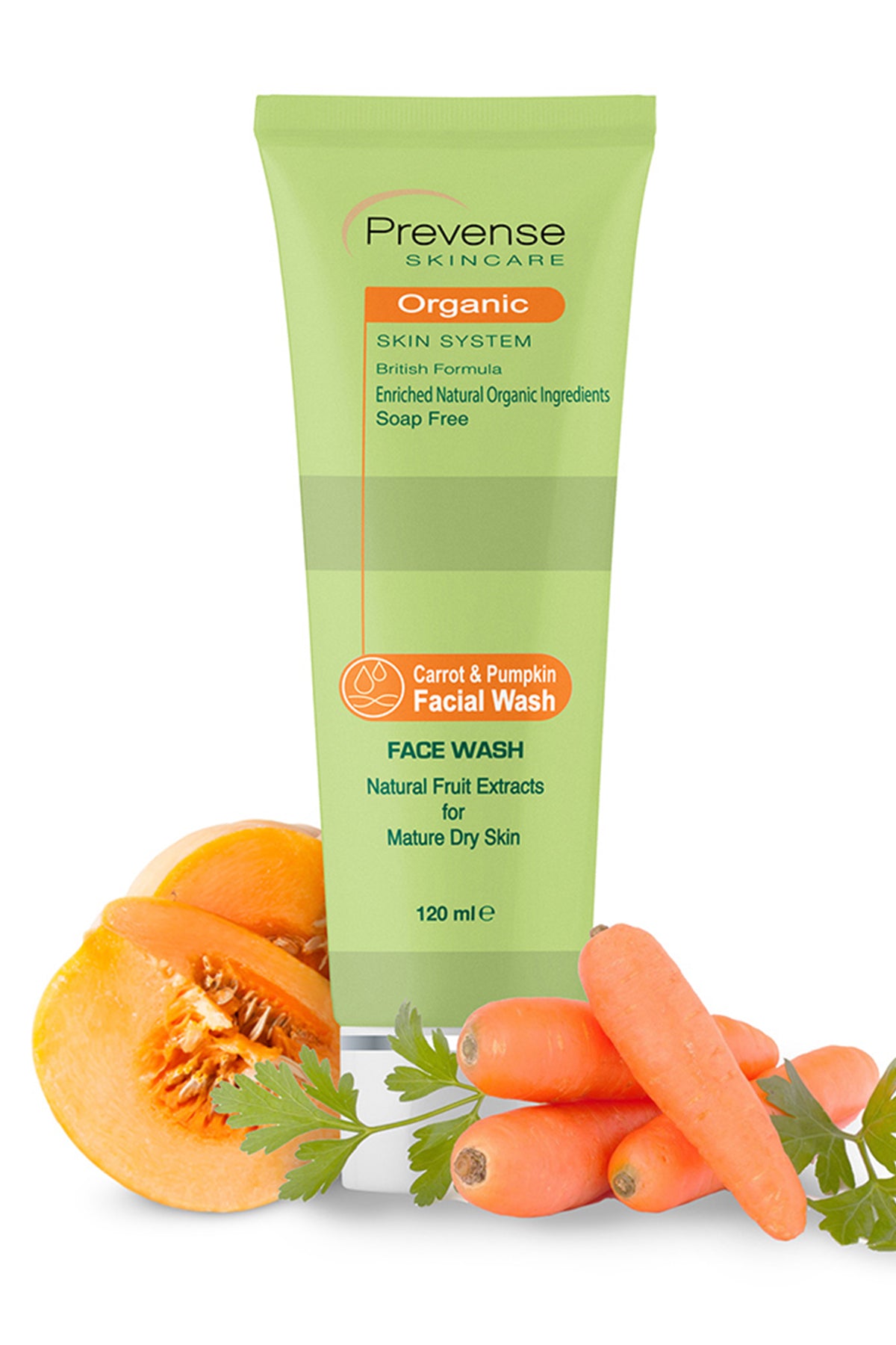 Prevense Carrot and Pumpkin Face Wash For Mature and Dry Skin (120 ml)