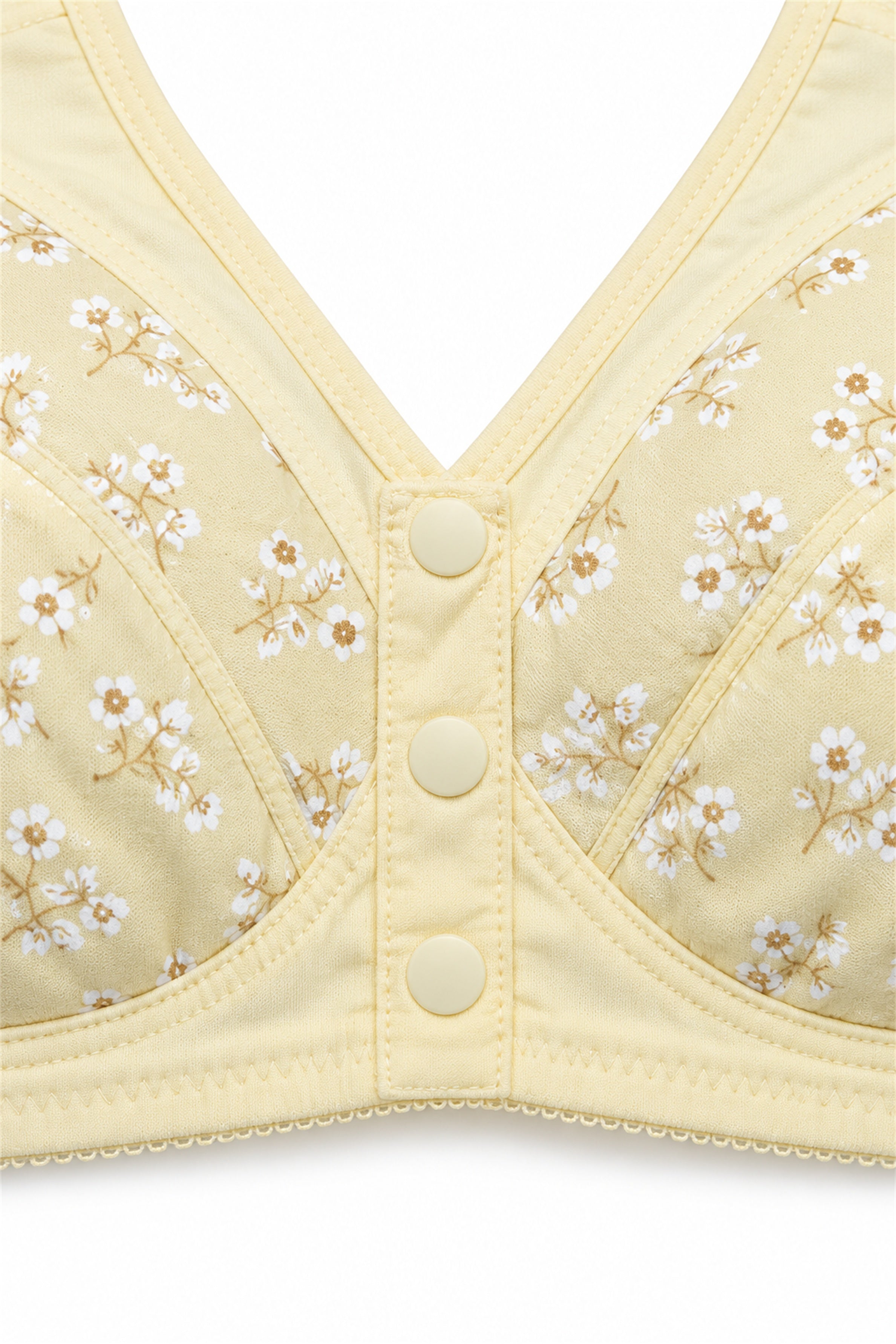 Women's Front Open 3-Button Feeding Bra – Yellow