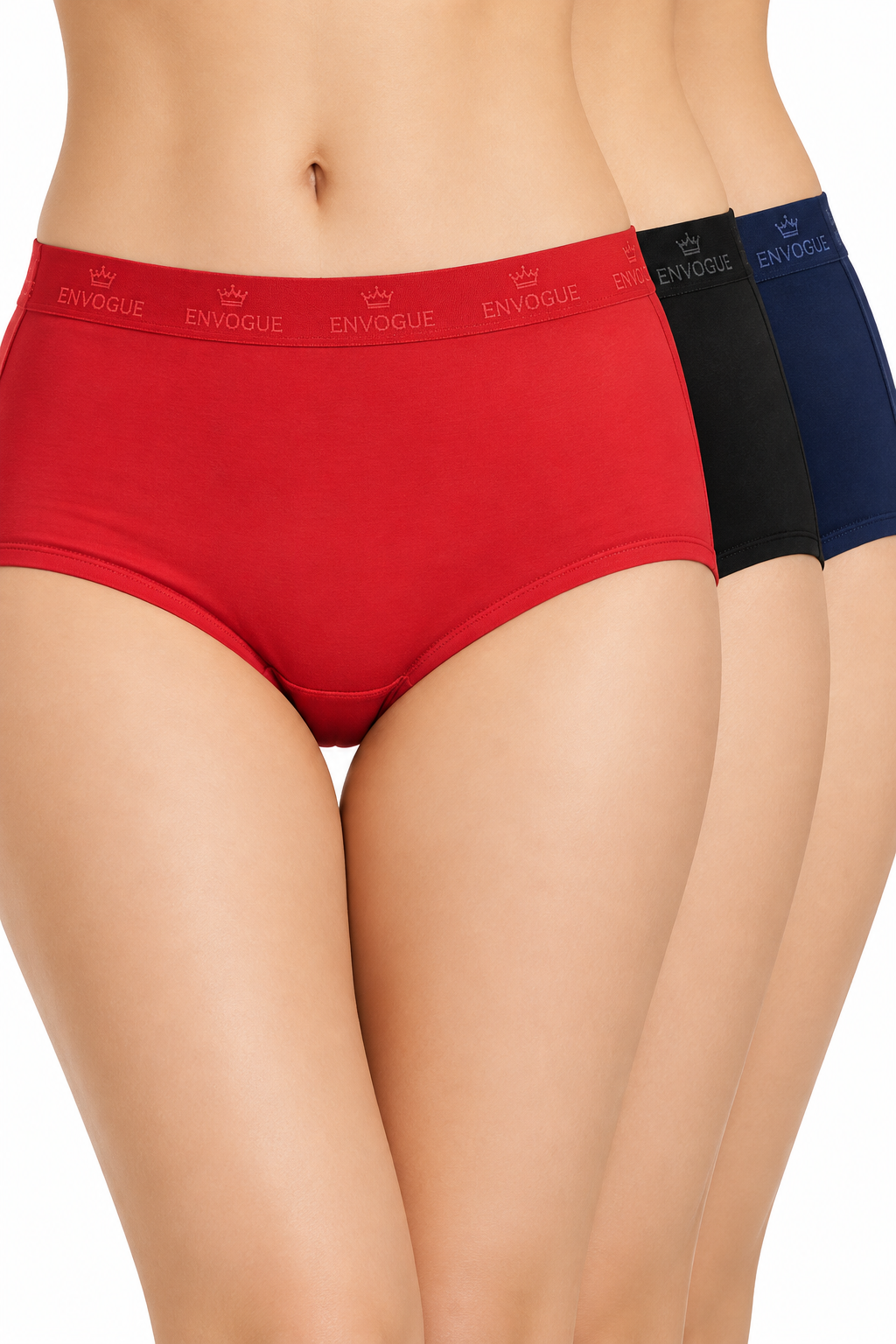 ENVOGUE Women's Full Brief 3pcs Panty Pack - Assorted