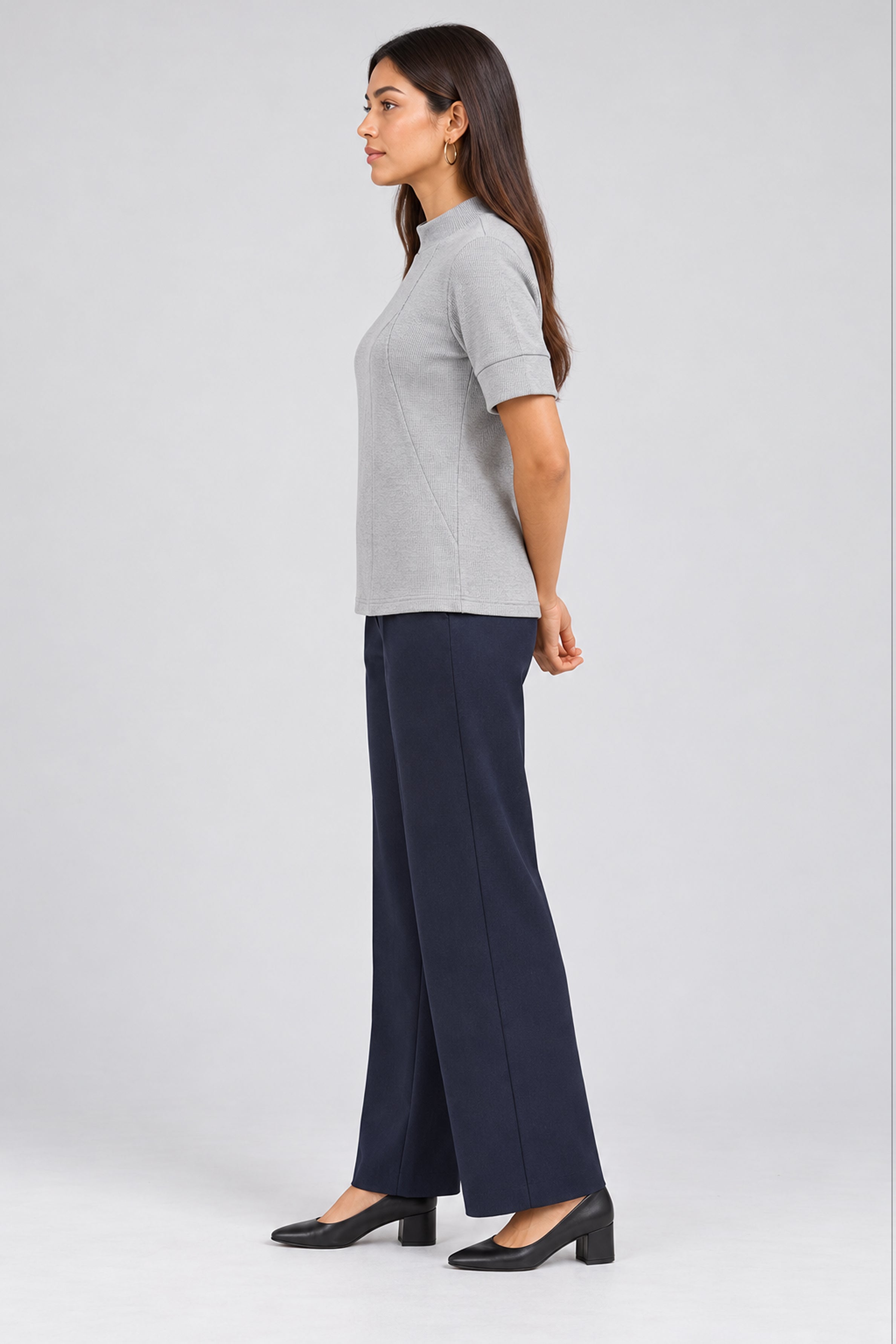ENVOGUE Women's Formal Top - Gray