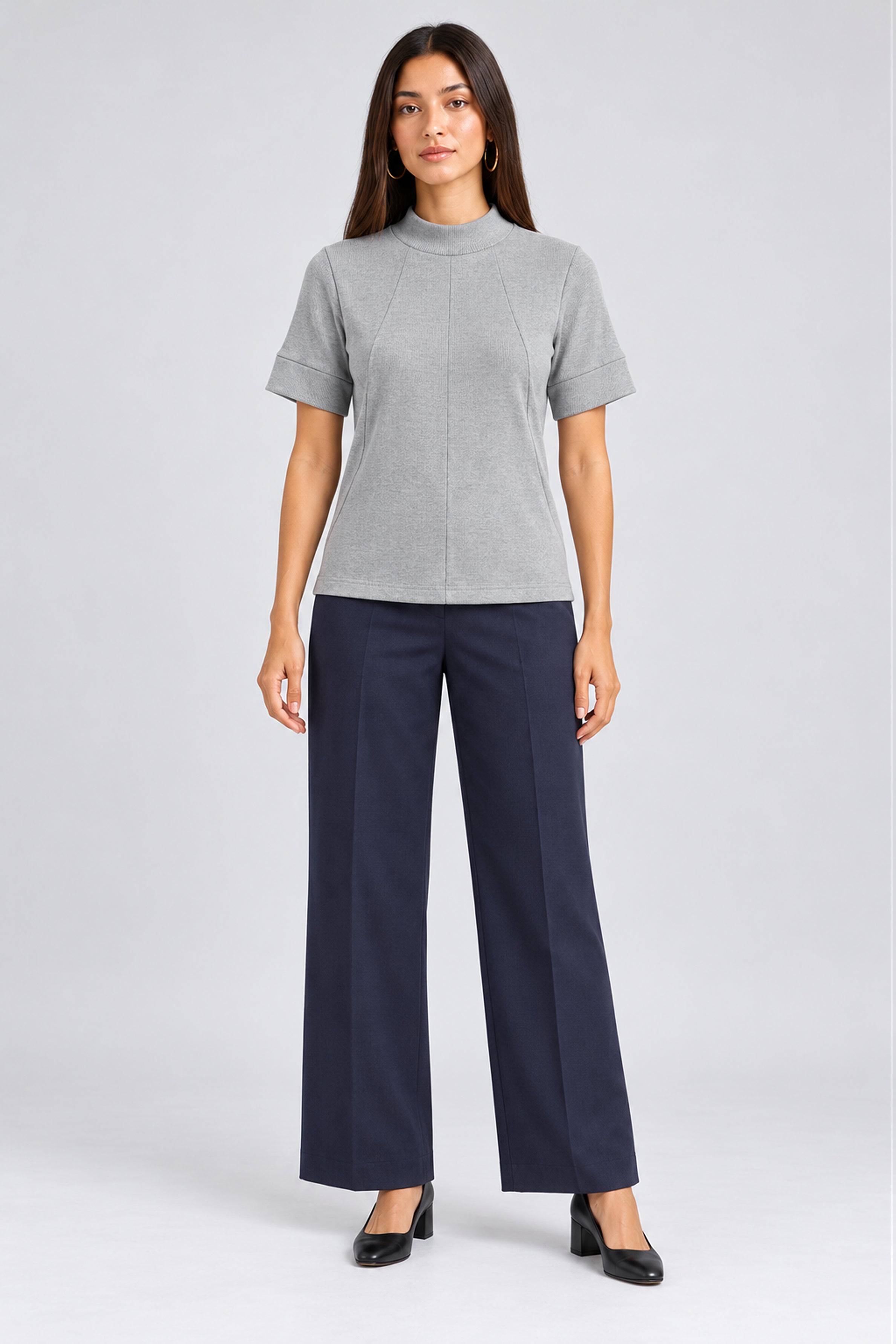 ENVOGUE Women's Formal Top - Gray