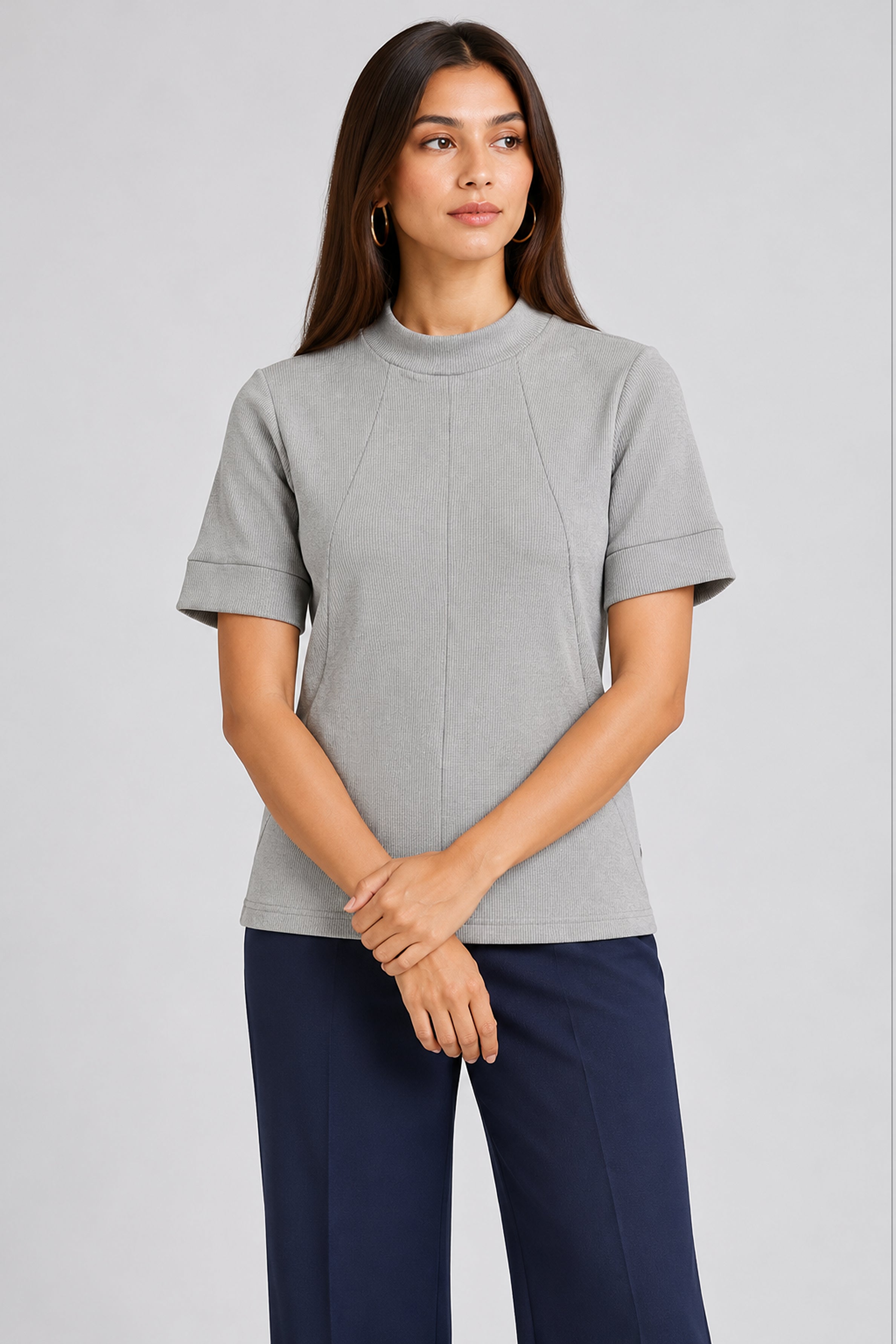 ENVOGUE Women's Formal Top - Gray