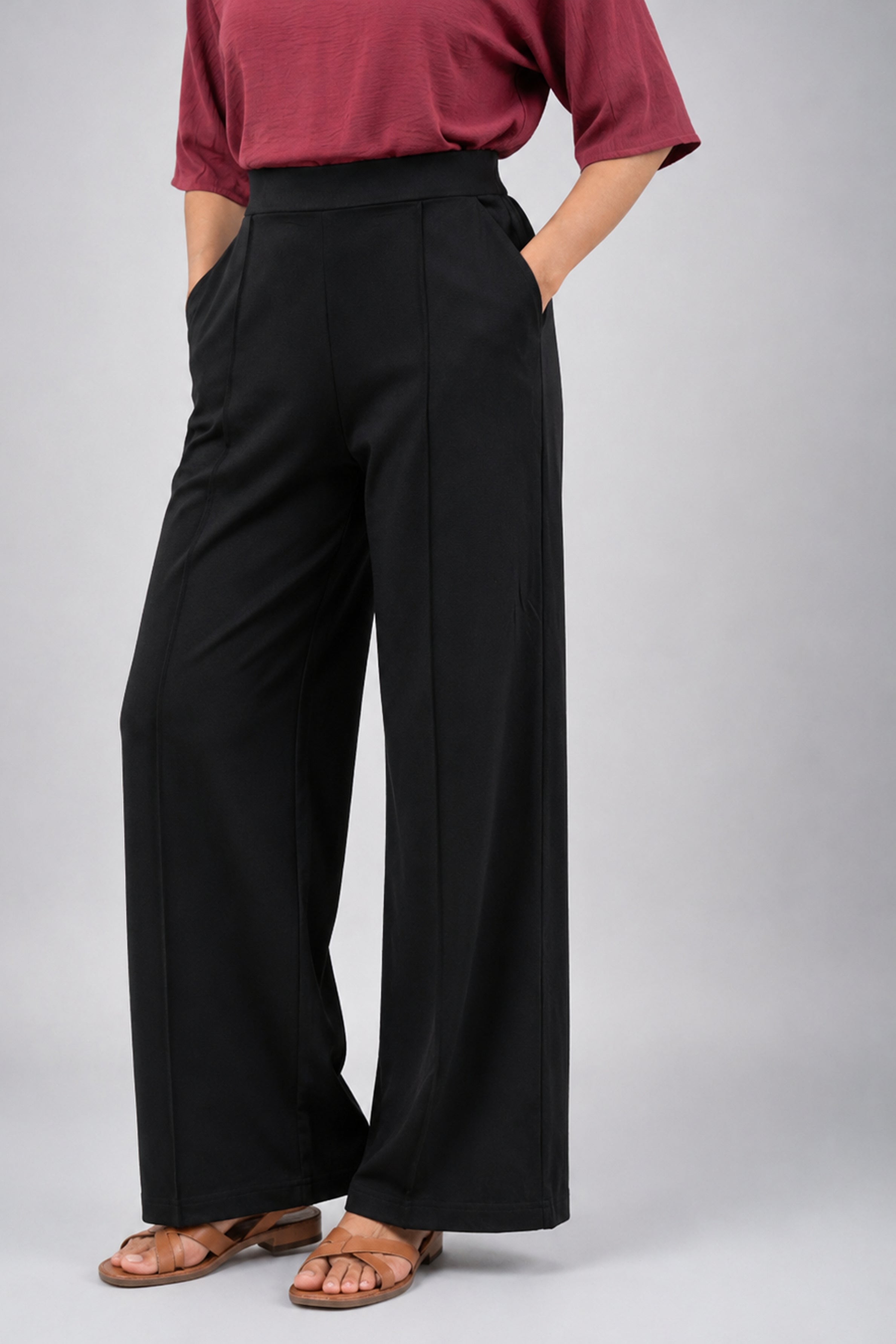 HADA Casual Relaxed Fit Pant - Black