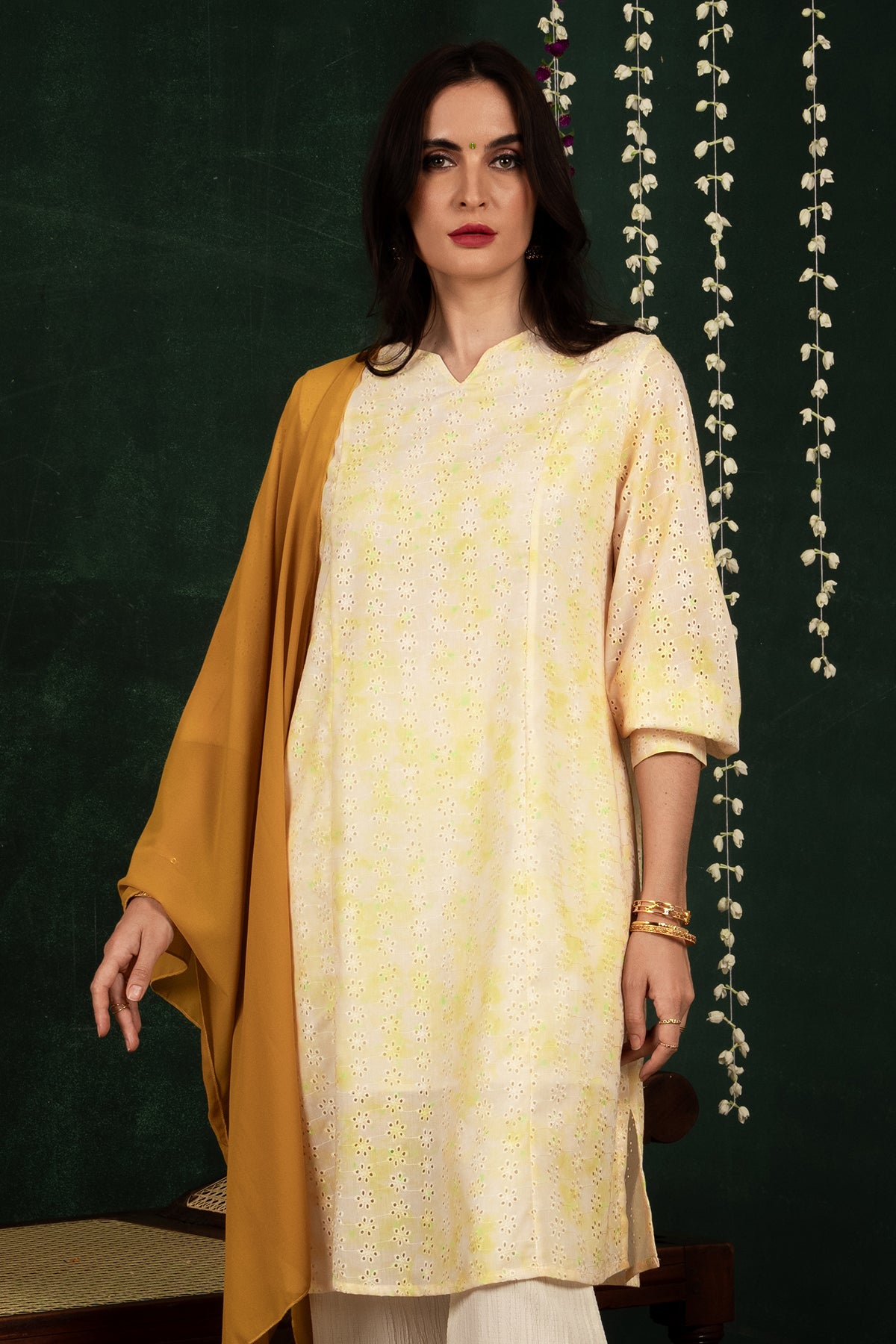 Hada Ethnic Women's Long Sleeve Embroider Party Kurta