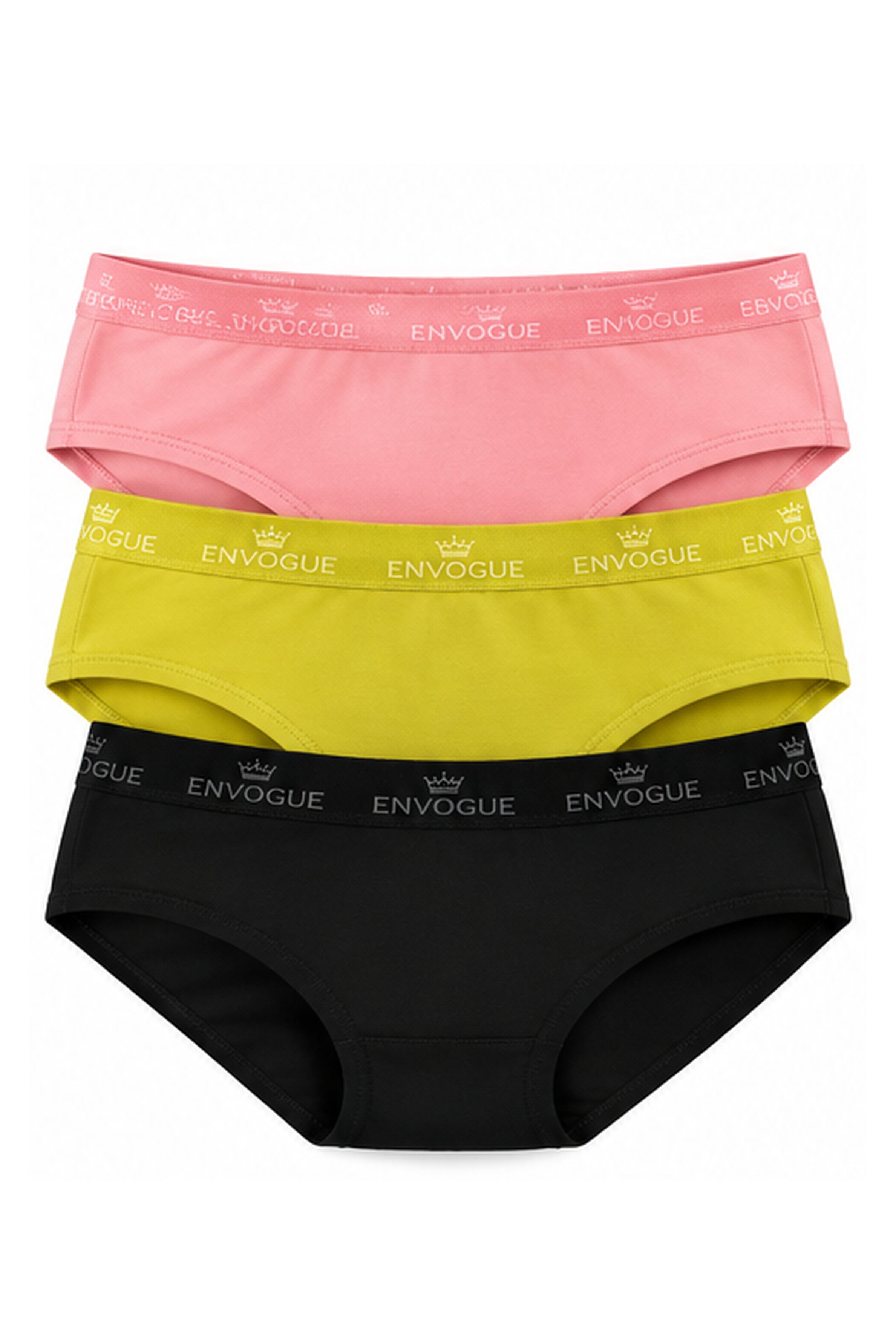 ENVOGUE Women's Hipster 3pcs Panty Pack - Assorted