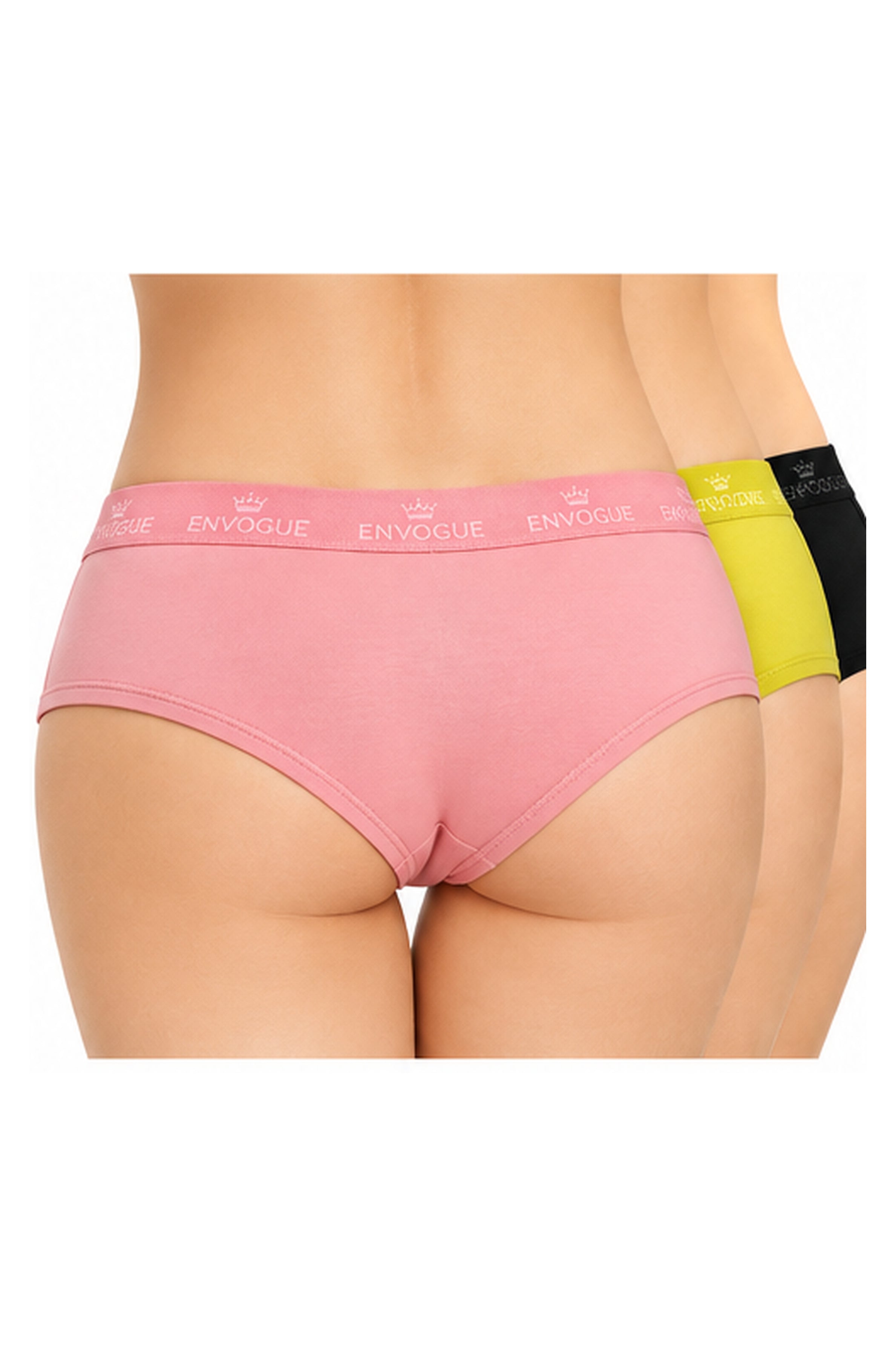 ENVOGUE Women's Hipster 3pcs Panty Pack - Assorted