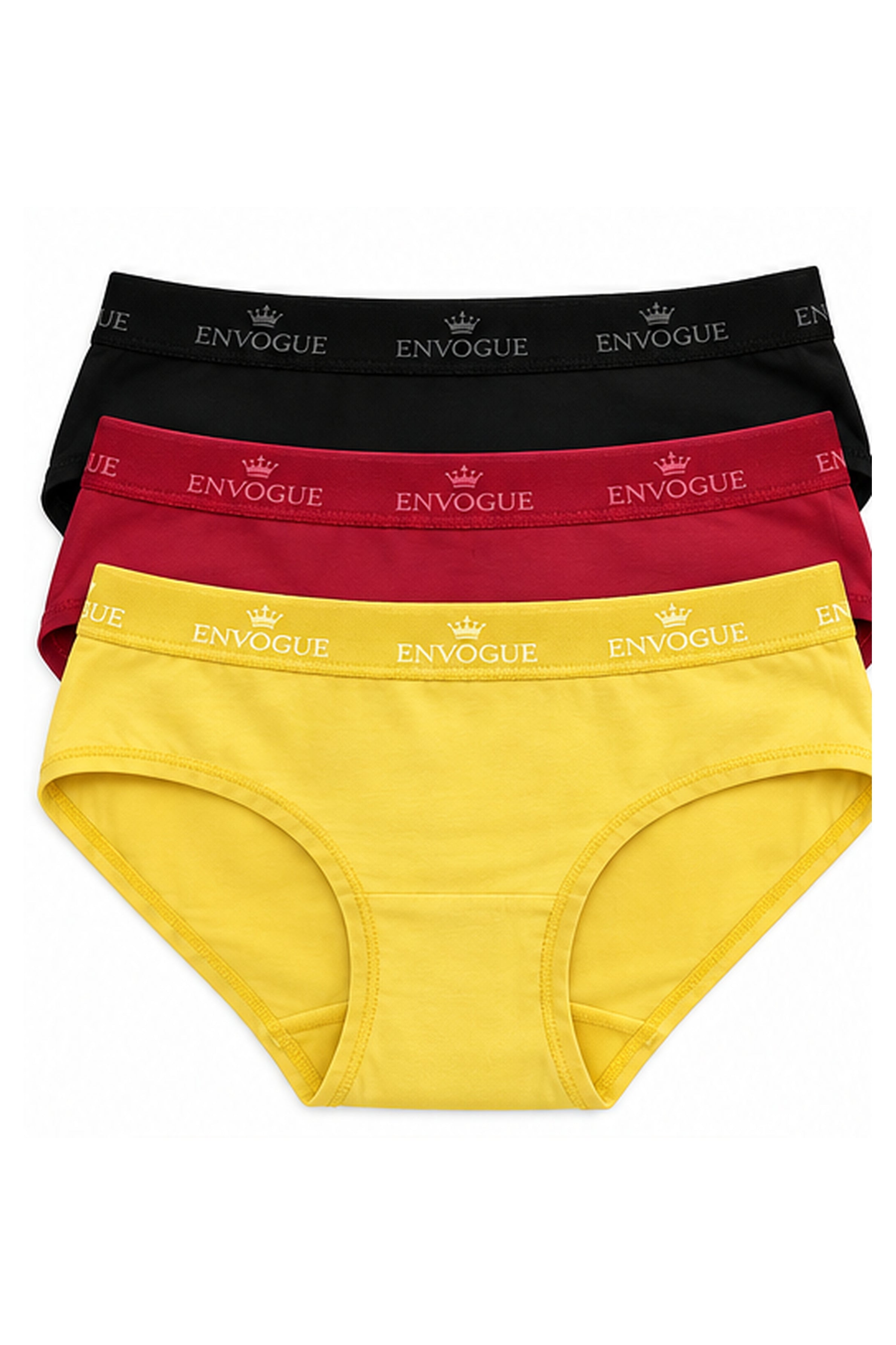 ENVOGUE Women's Hipster 3pcs Panty Pack - Assorted