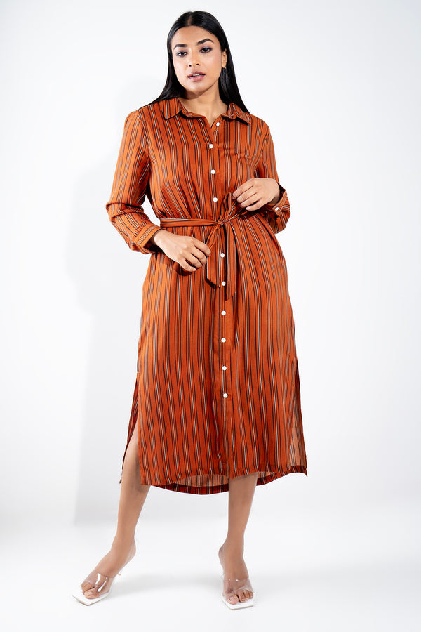 Envogue Women's Casual Long Stripe Dress
