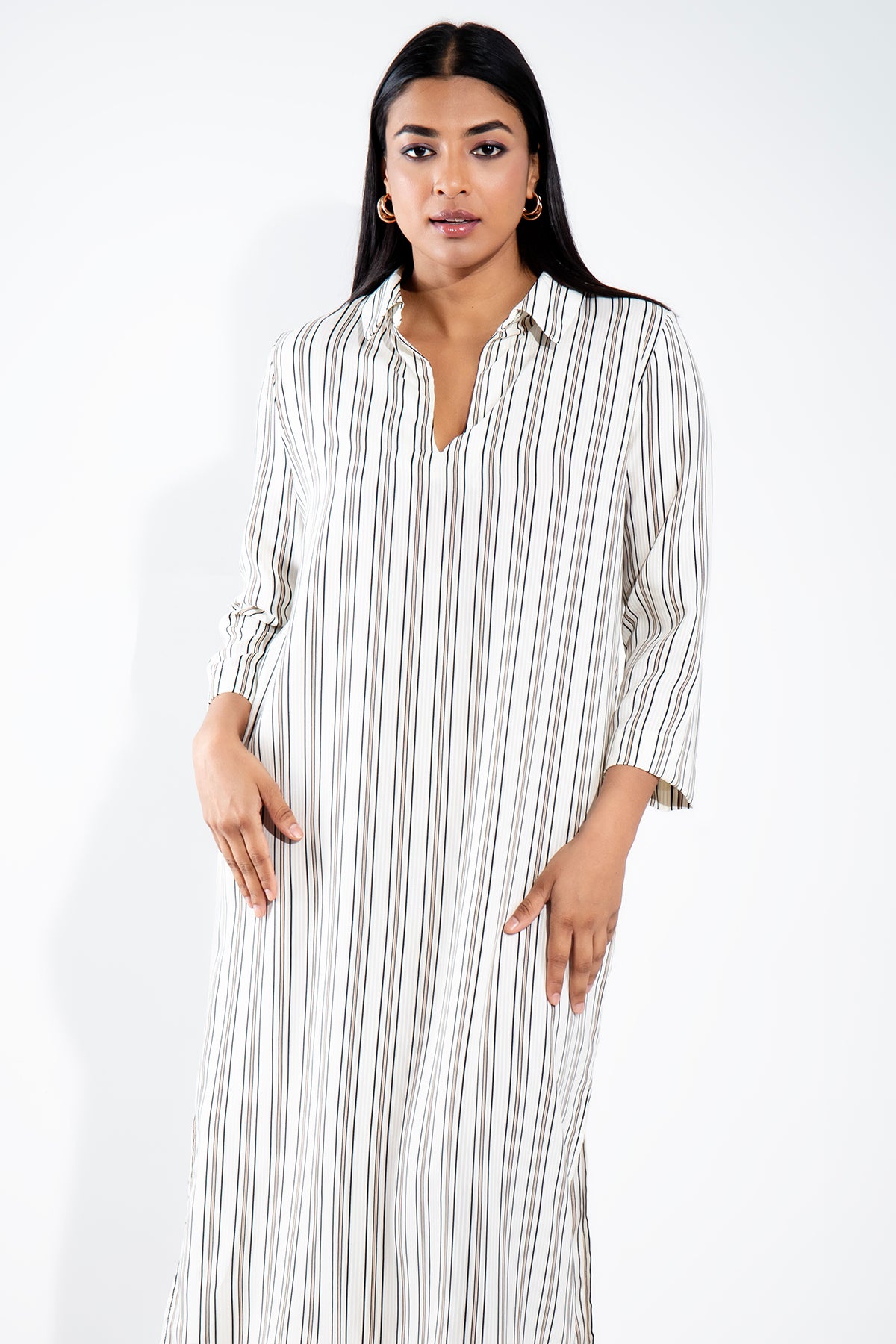 Envogue  Women's Casual Long Stripe Dress