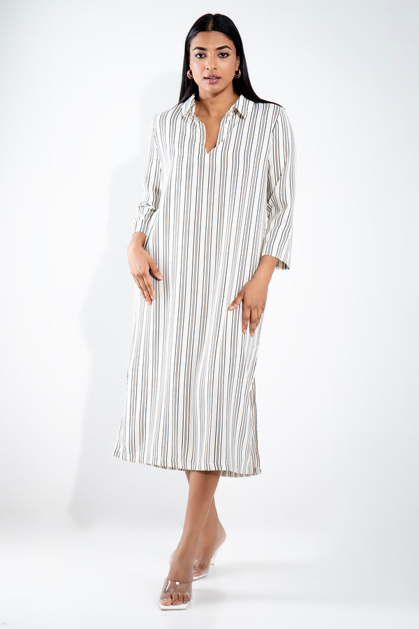 Envogue  Women's Casual Long Stripe Dress