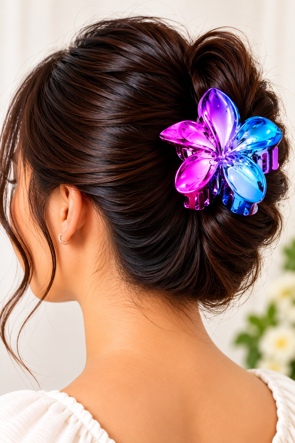 MOON Stone Women's Hair Slide 1pcs - Pink Assoted