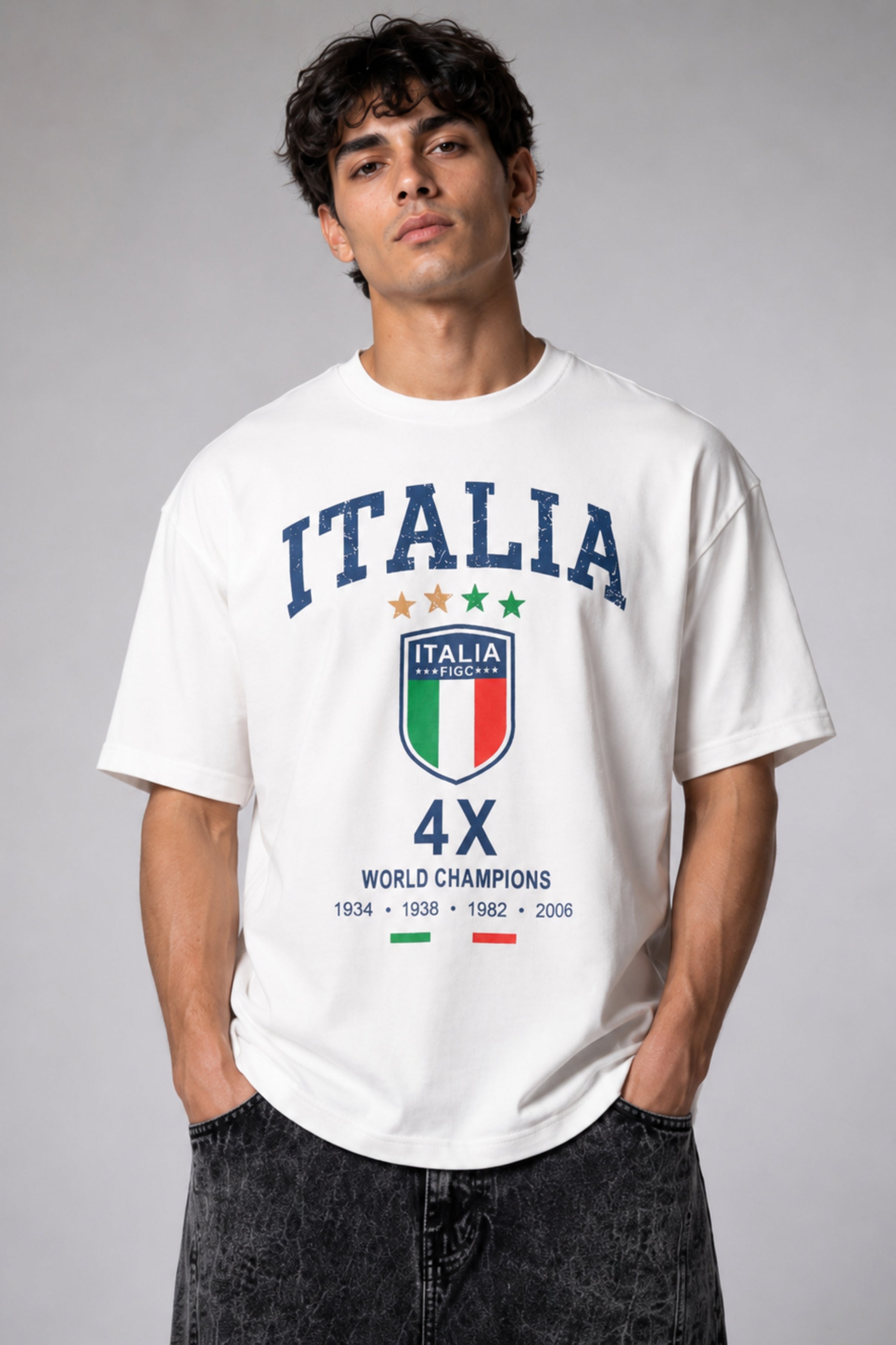 HUSTLE FIFA Unisex Relax Fit T-Shirt - Italia