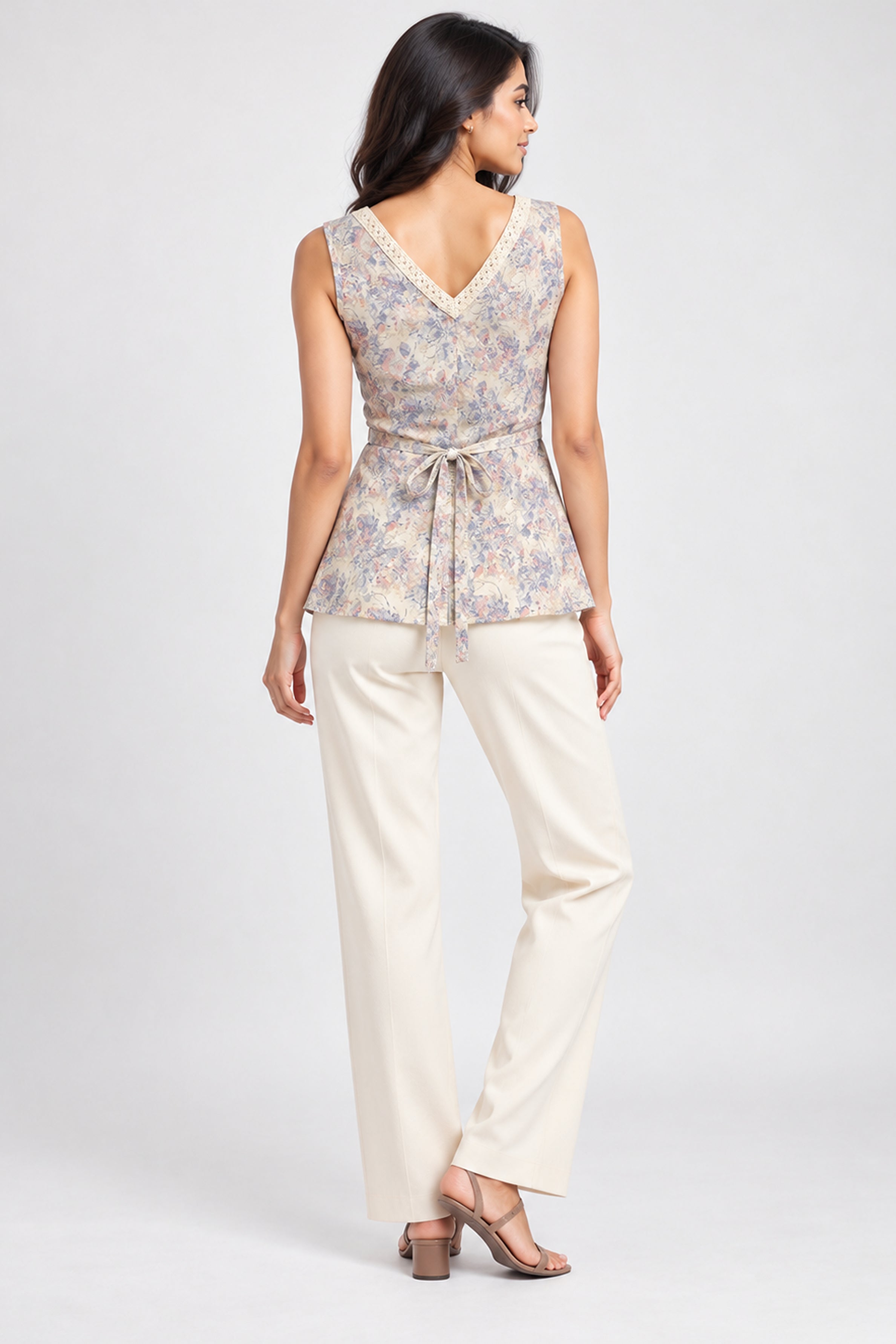 MODANO PETALS IN BLOOM Casual Top - Blue