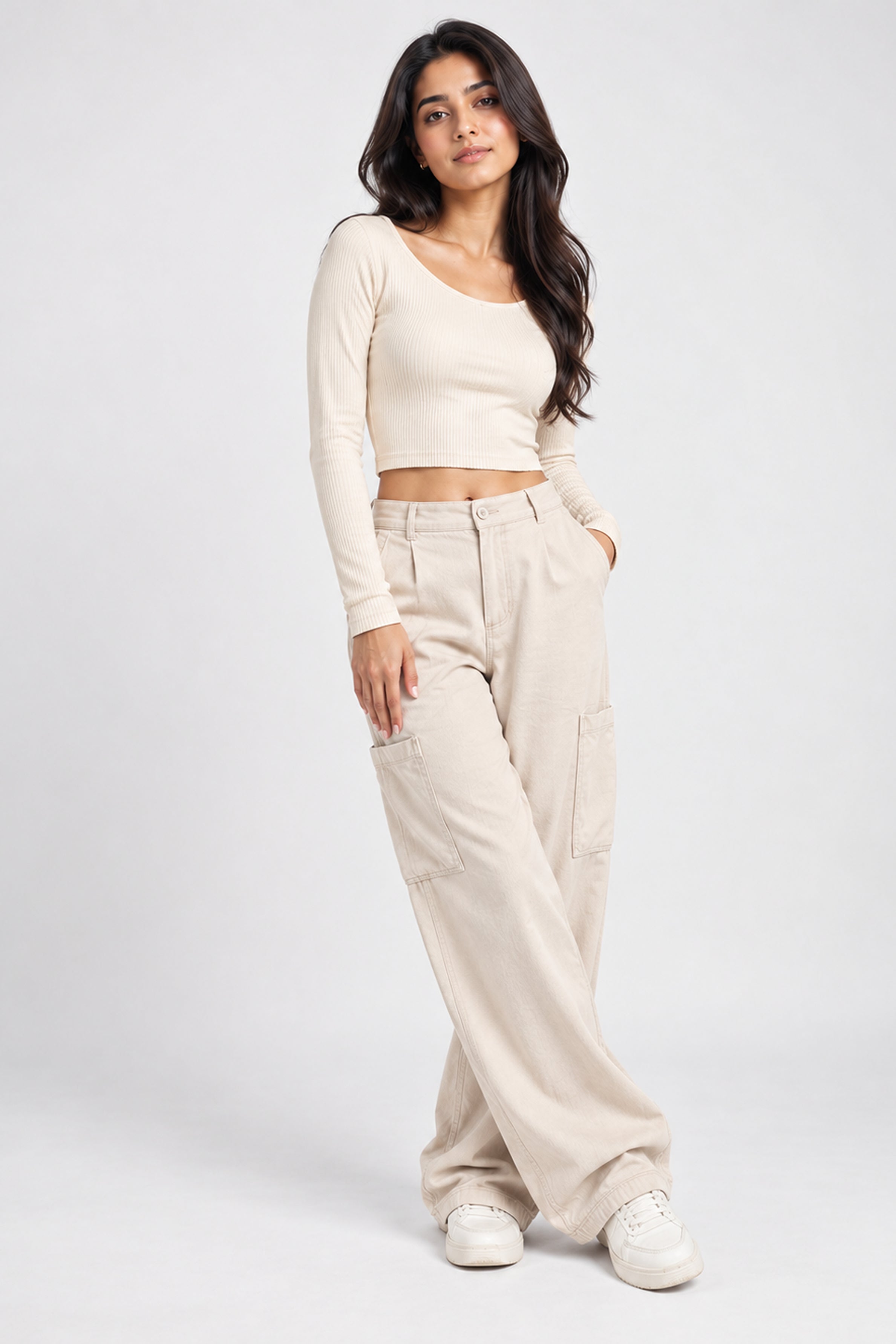 MODANO PETALS IN BLOOM Casual Top - Cream