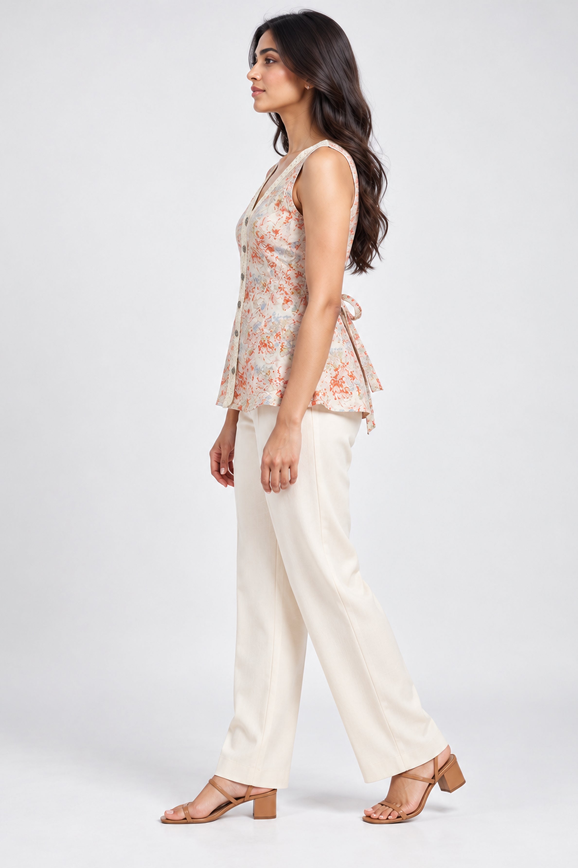 MODANO PETALS IN BLOOM Casual Top - Orange