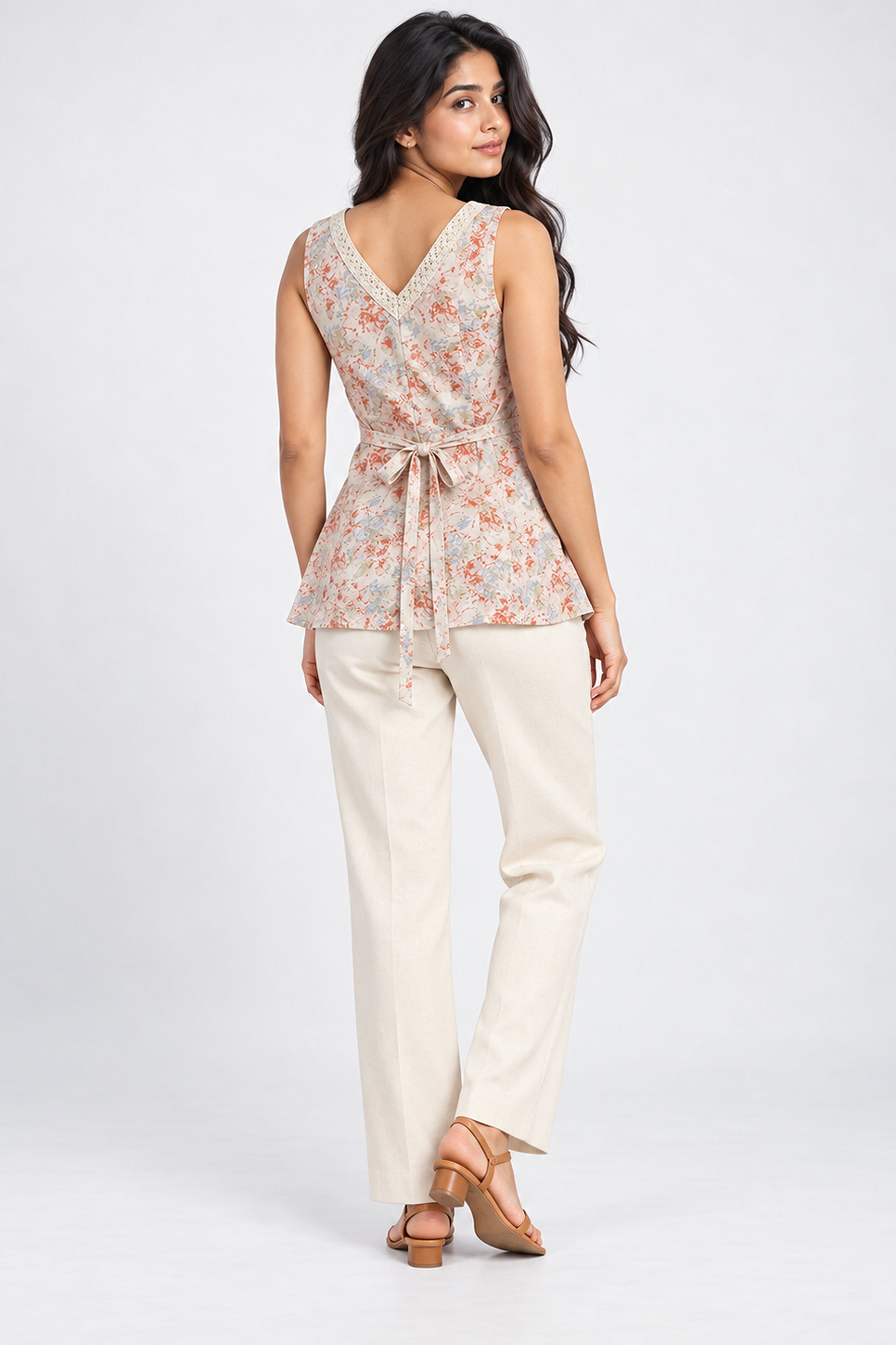 MODANO PETALS IN BLOOM Casual Top - Orange
