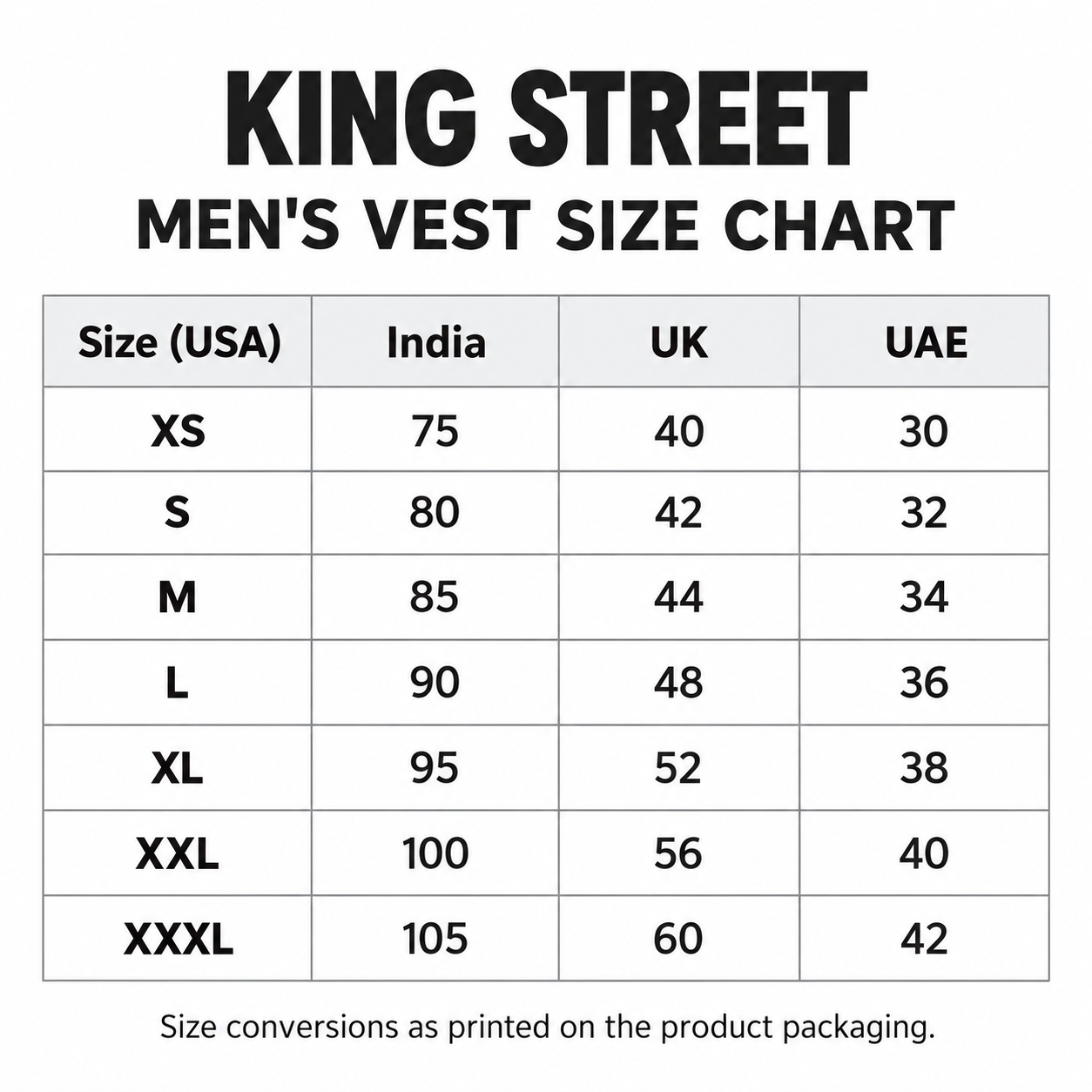 KING STREET Men's Premium Cotton Round Neck Vest