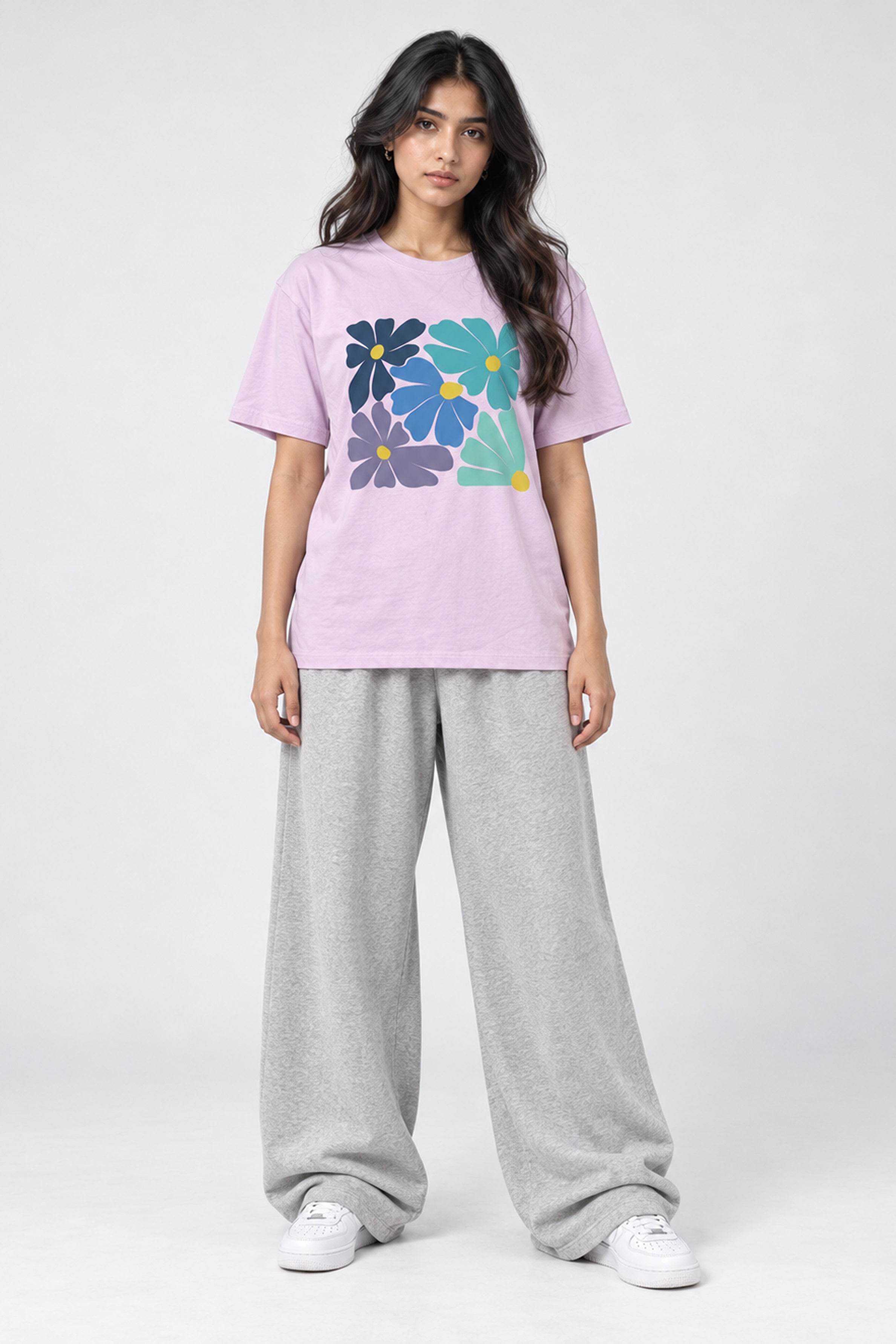 LOLI Women's Crew Neck Regular Tees - Light Purple