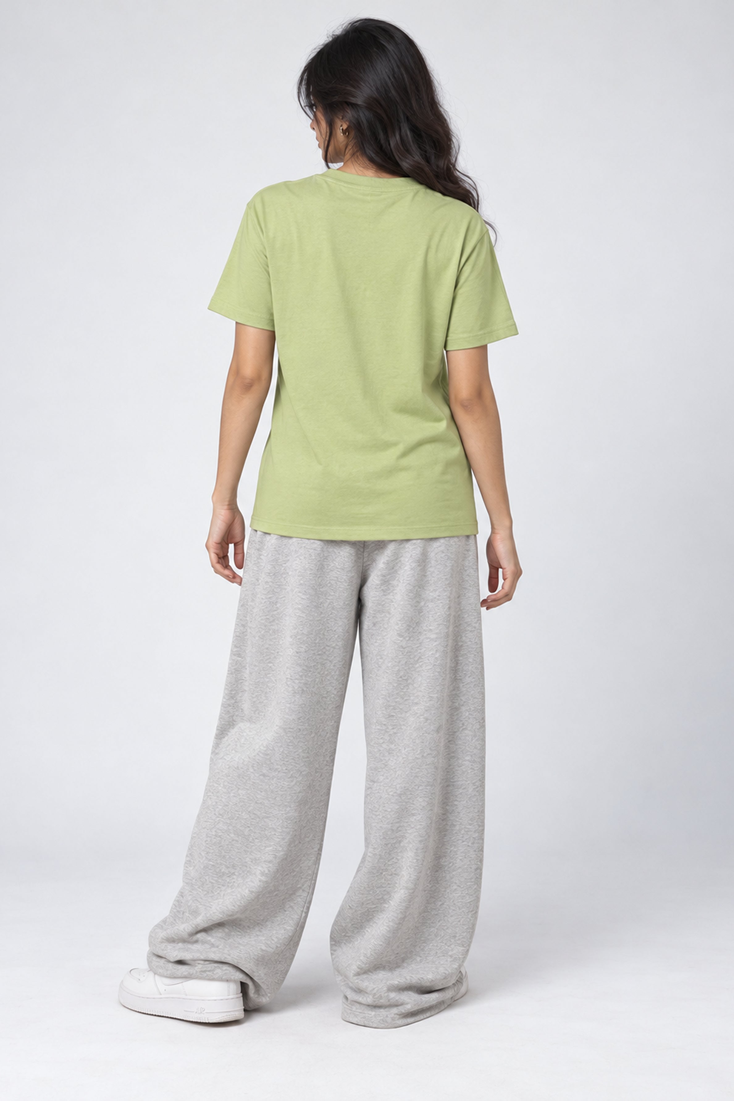 LOLI Women's Crew Neck Regular Tees - Light Green