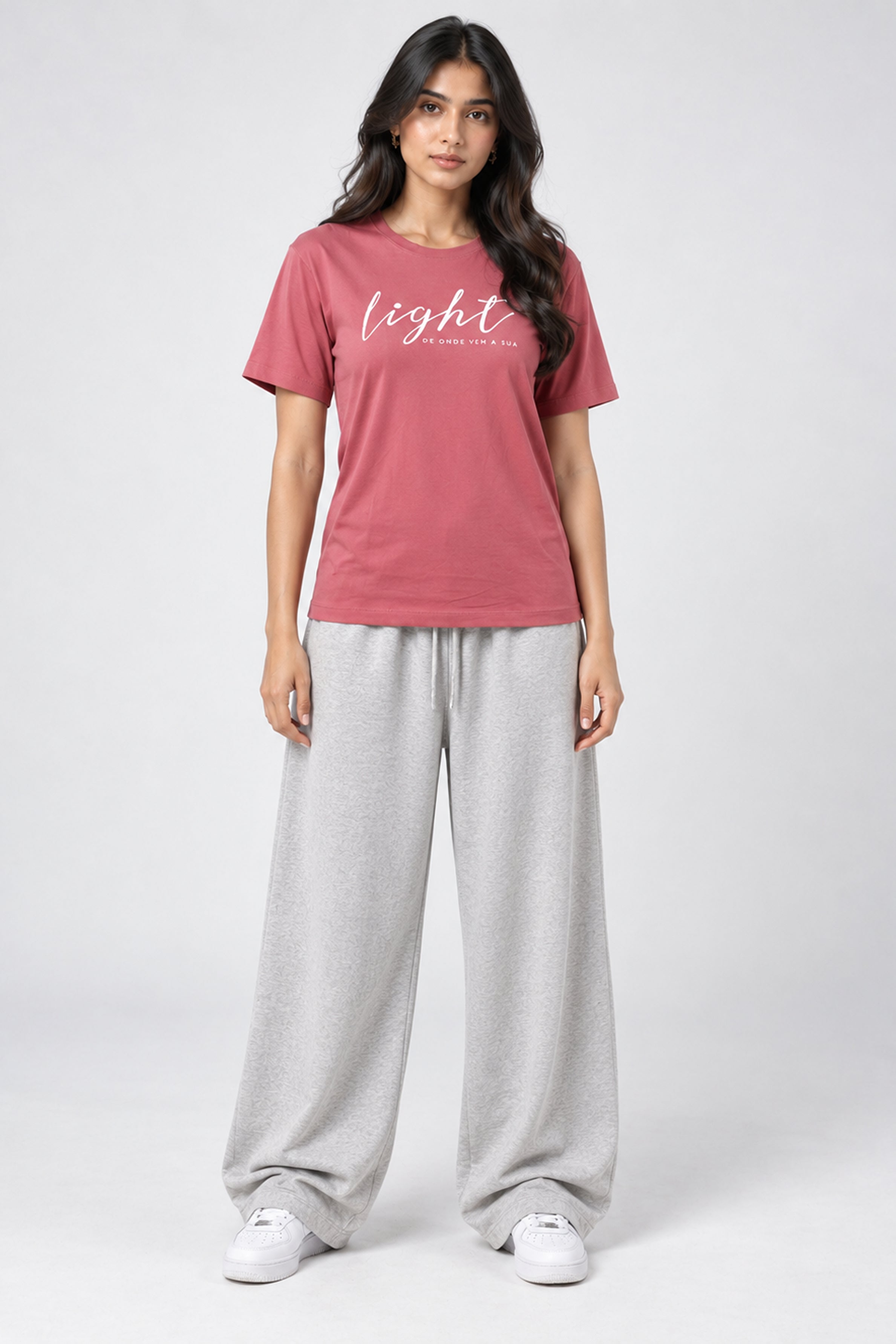 LOLI Women's Crew Neck Regular Tees - Brick