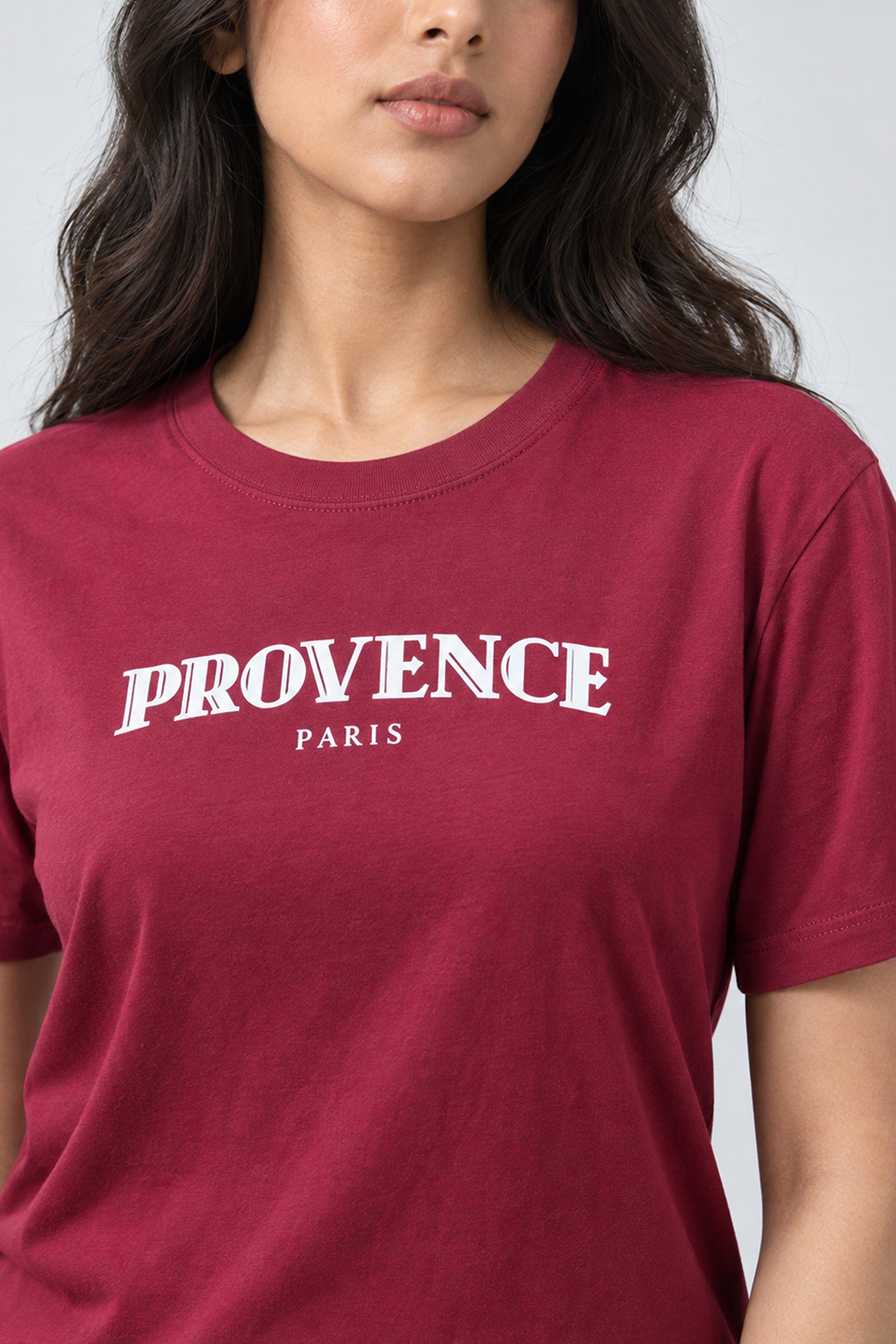 LOLI Women's Crew Neck Regular Tees - Maroon