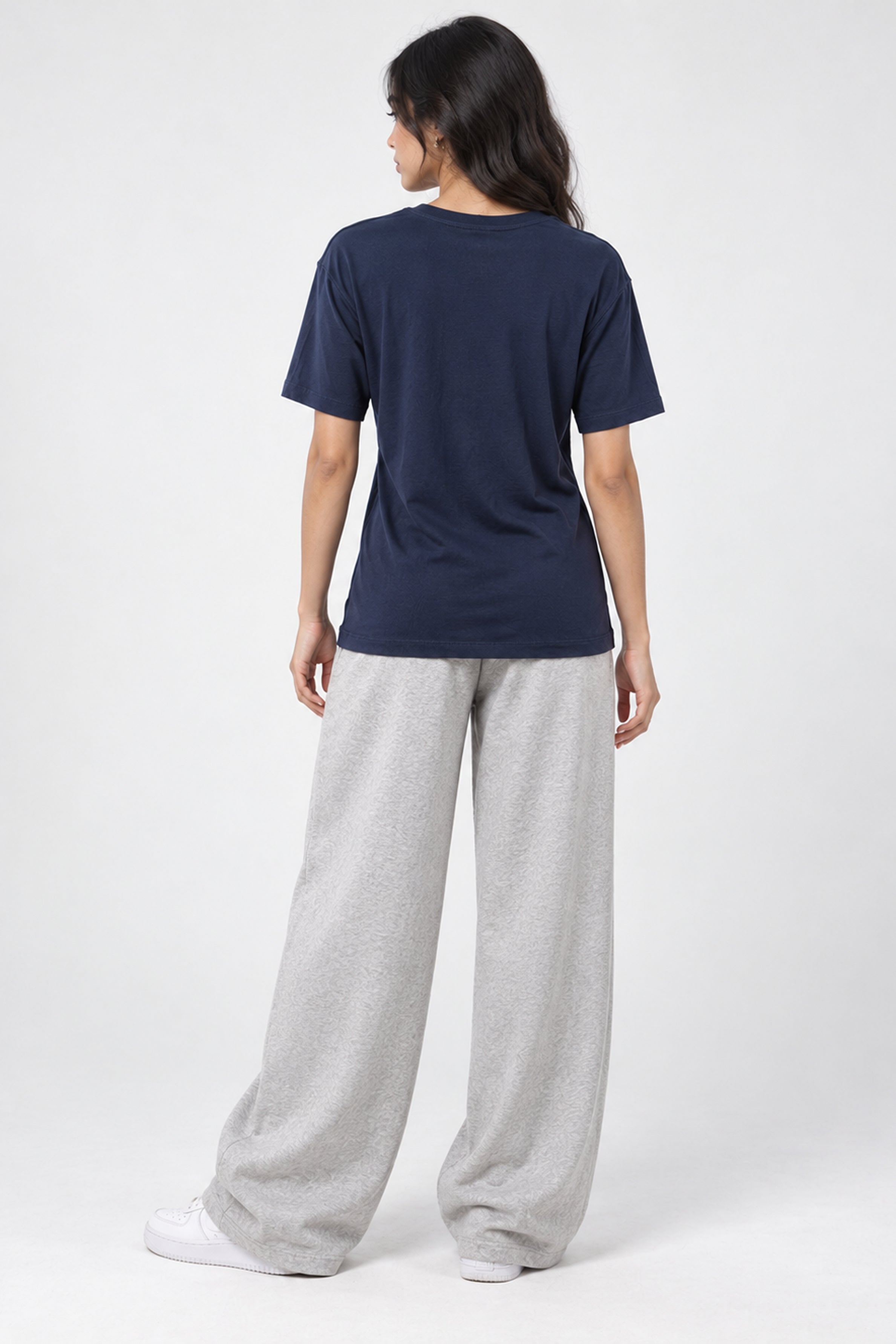 LOLI Women's Crew Neck Regular Tees - Navy