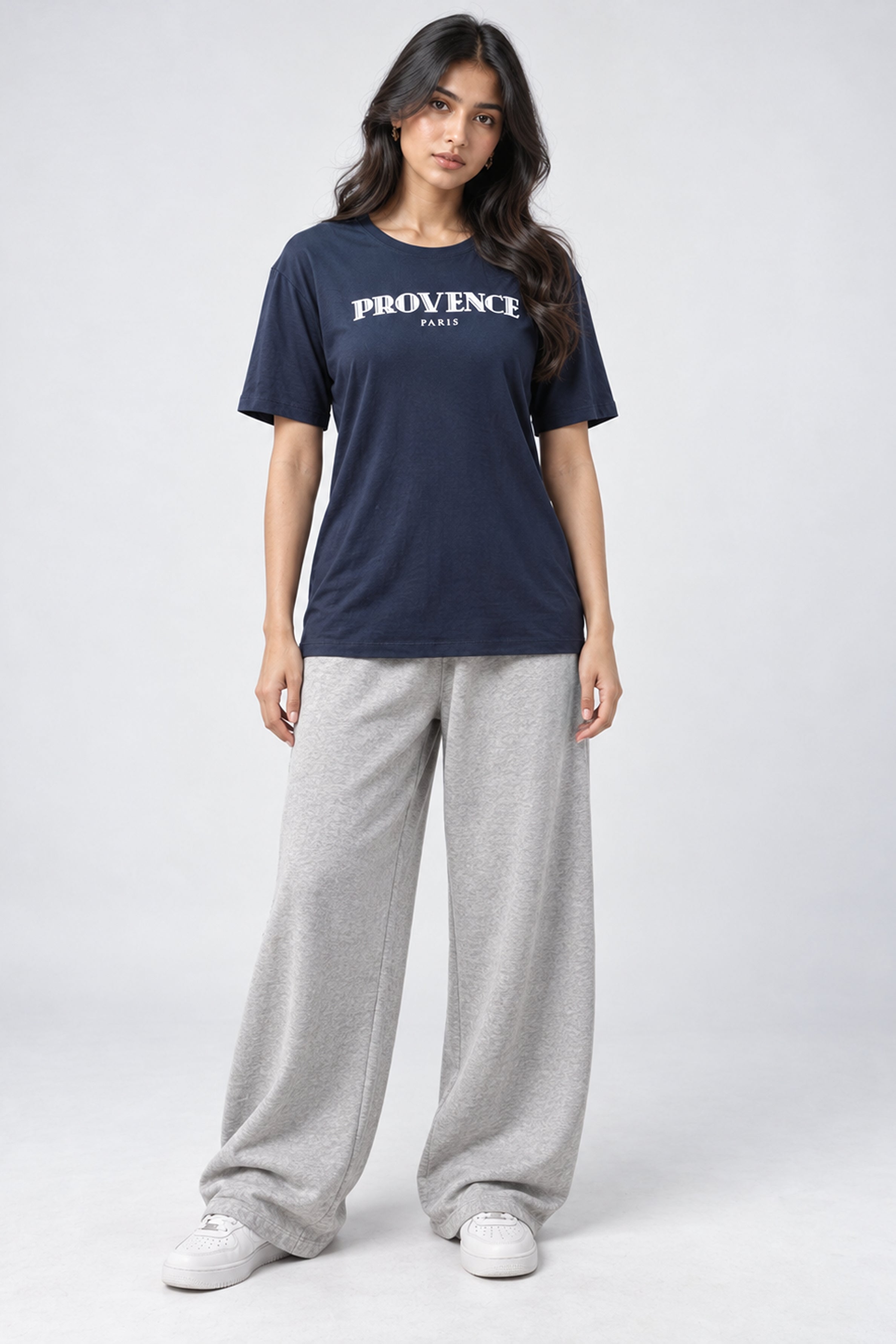 LOLI Women's Crew Neck Regular Tees - Navy