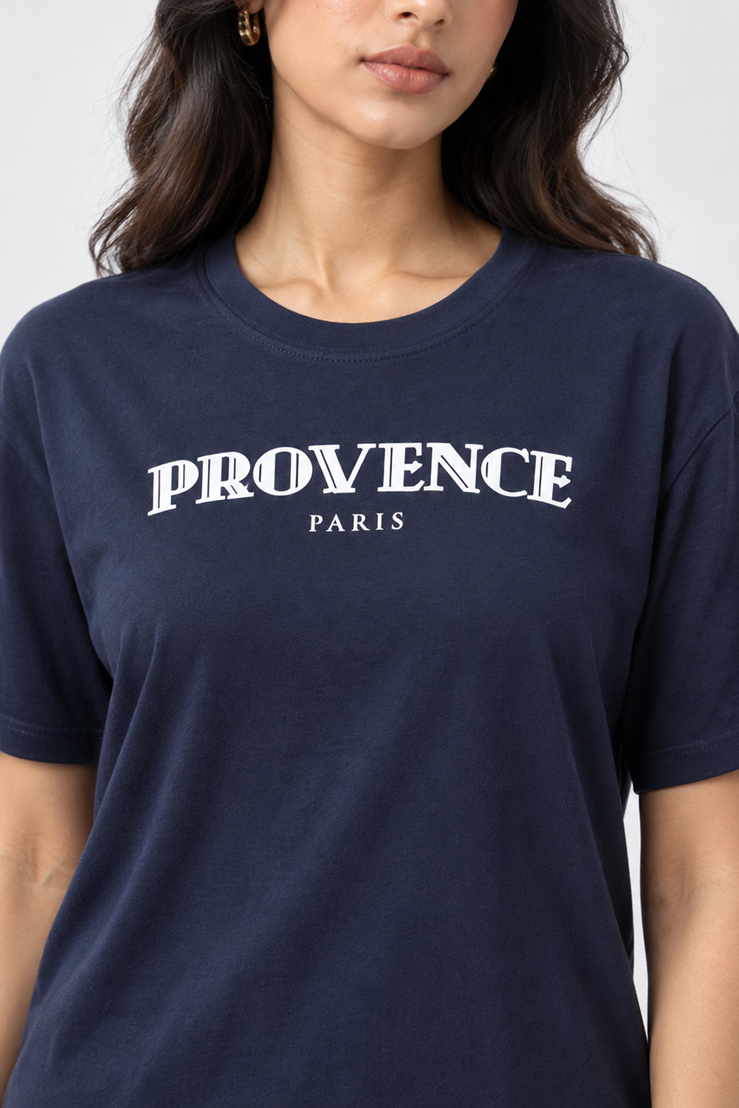 LOLI Women's Crew Neck Regular Tees - Navy