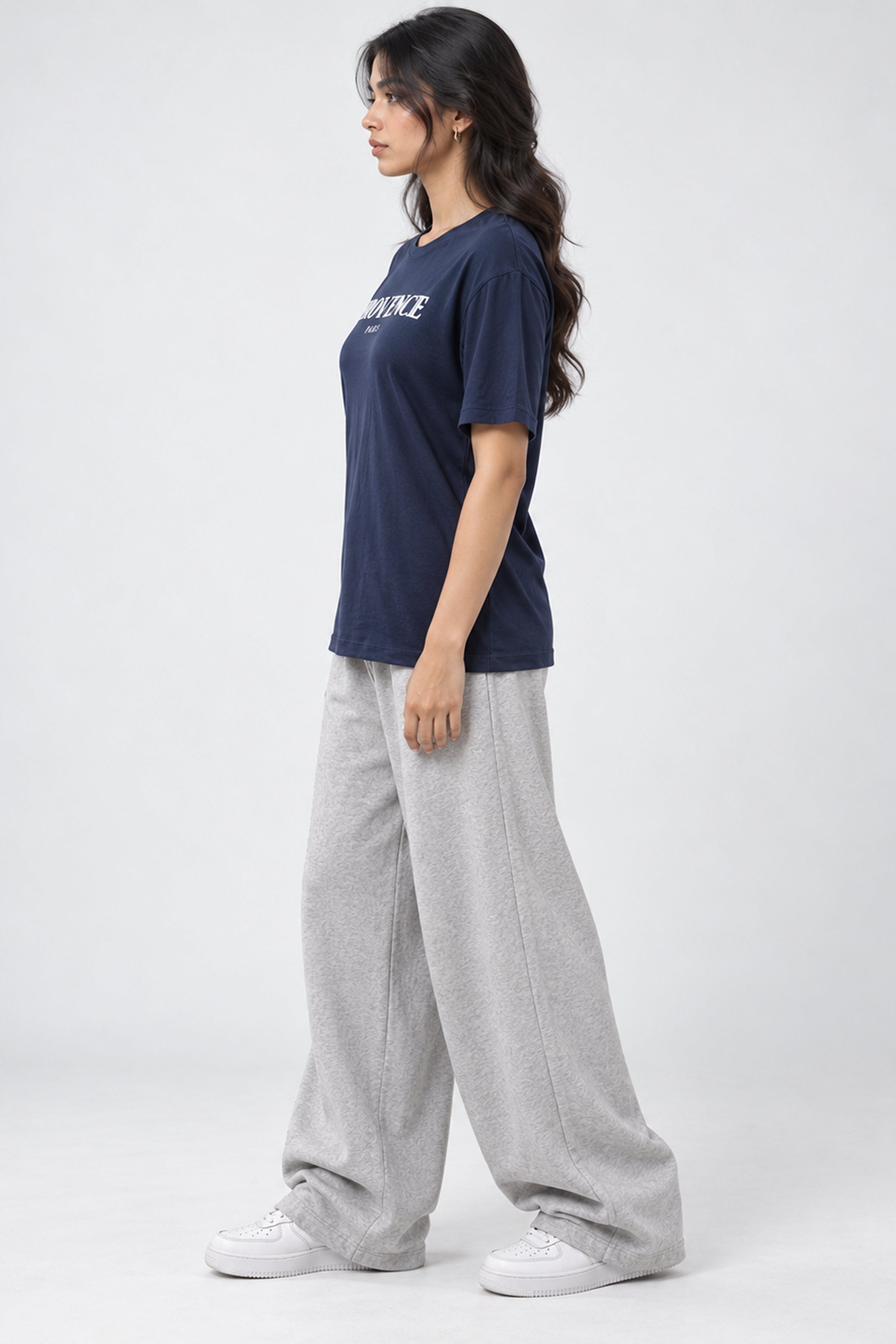 LOLI Women's Crew Neck Regular Tees - Navy