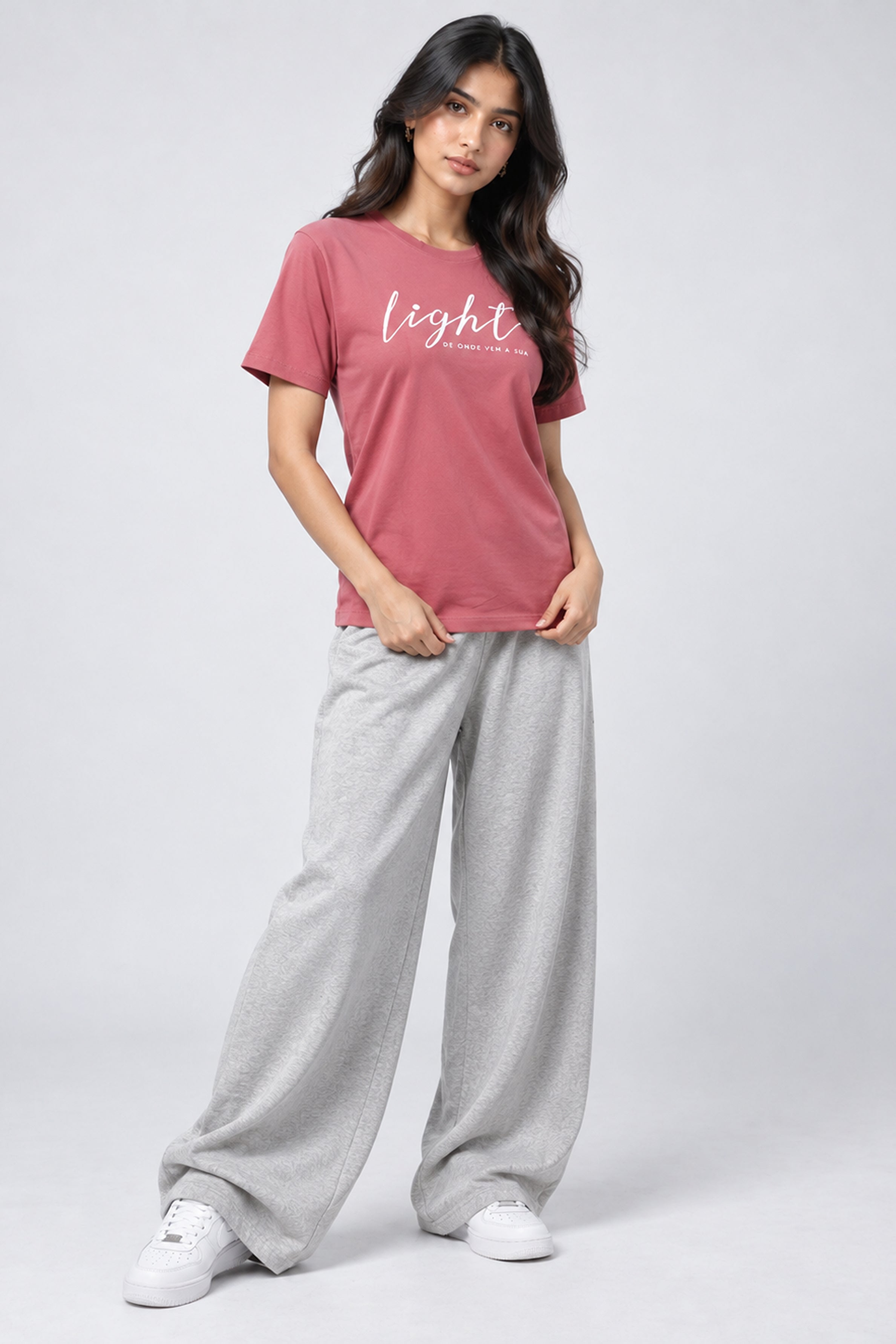 LOLI Women's Crew Neck Regular Tees - Brick