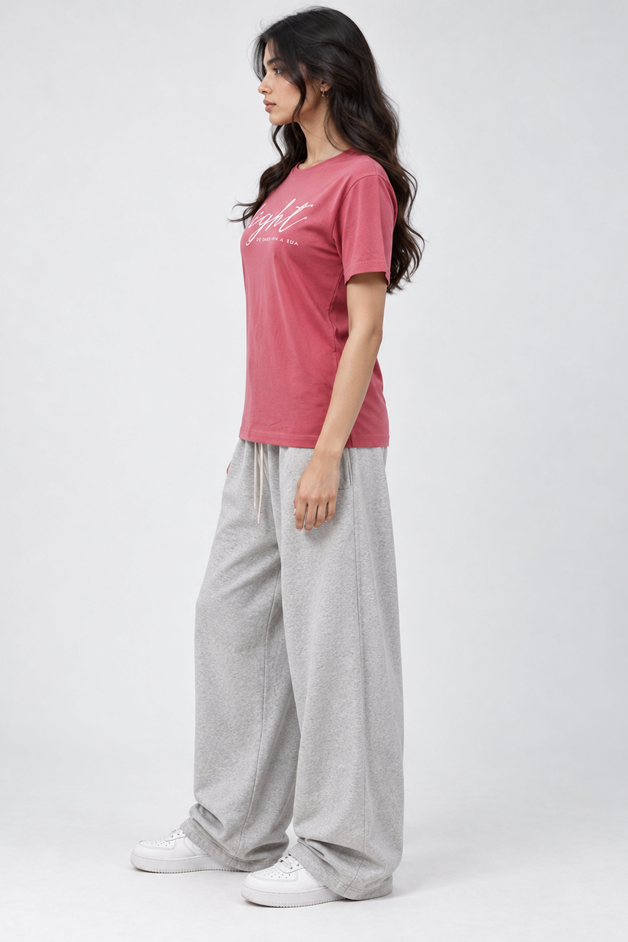 LOLI Women's Crew Neck Regular Tees - Brick
