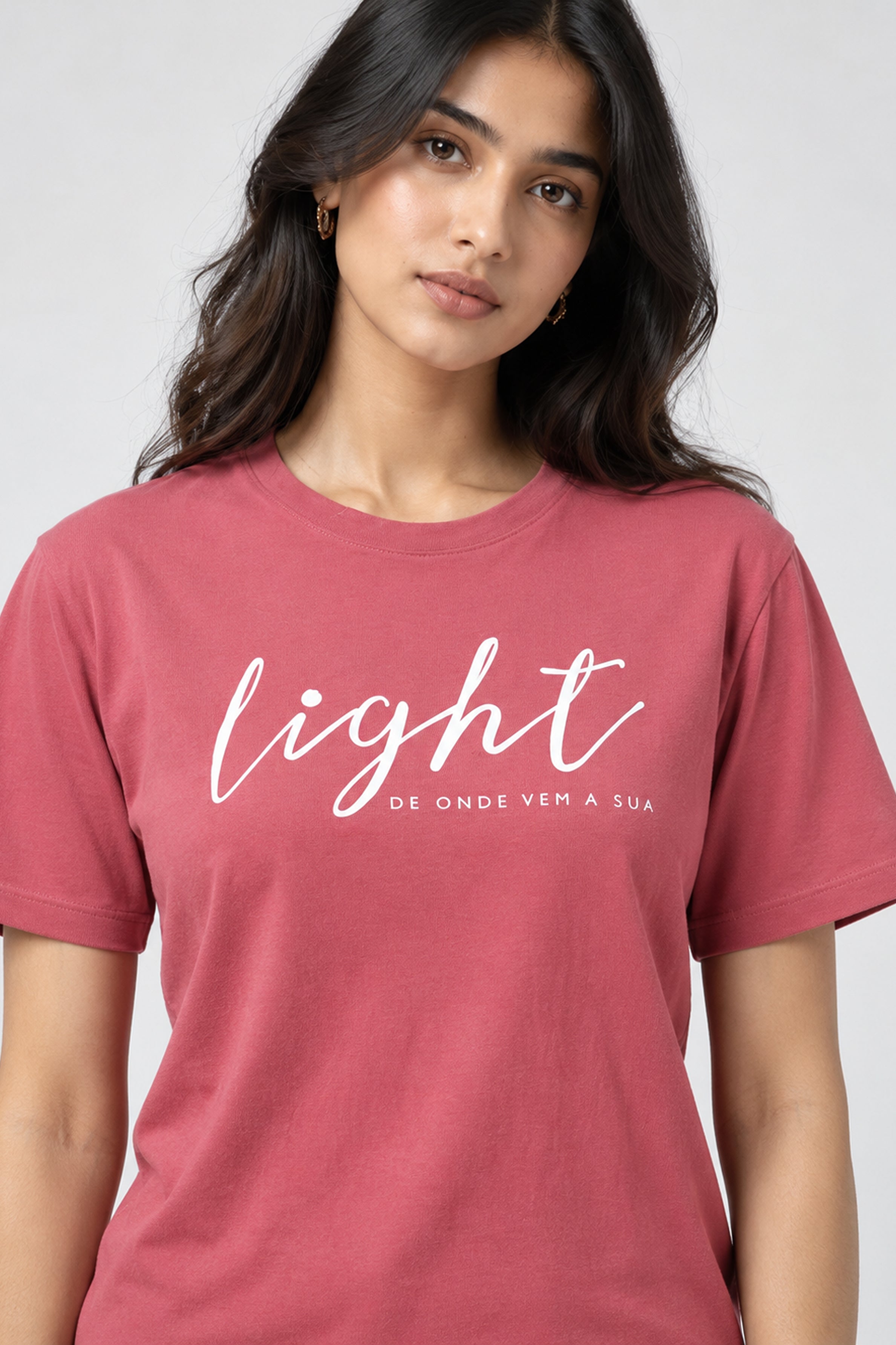 LOLI Women's Crew Neck Regular Tees - Brick
