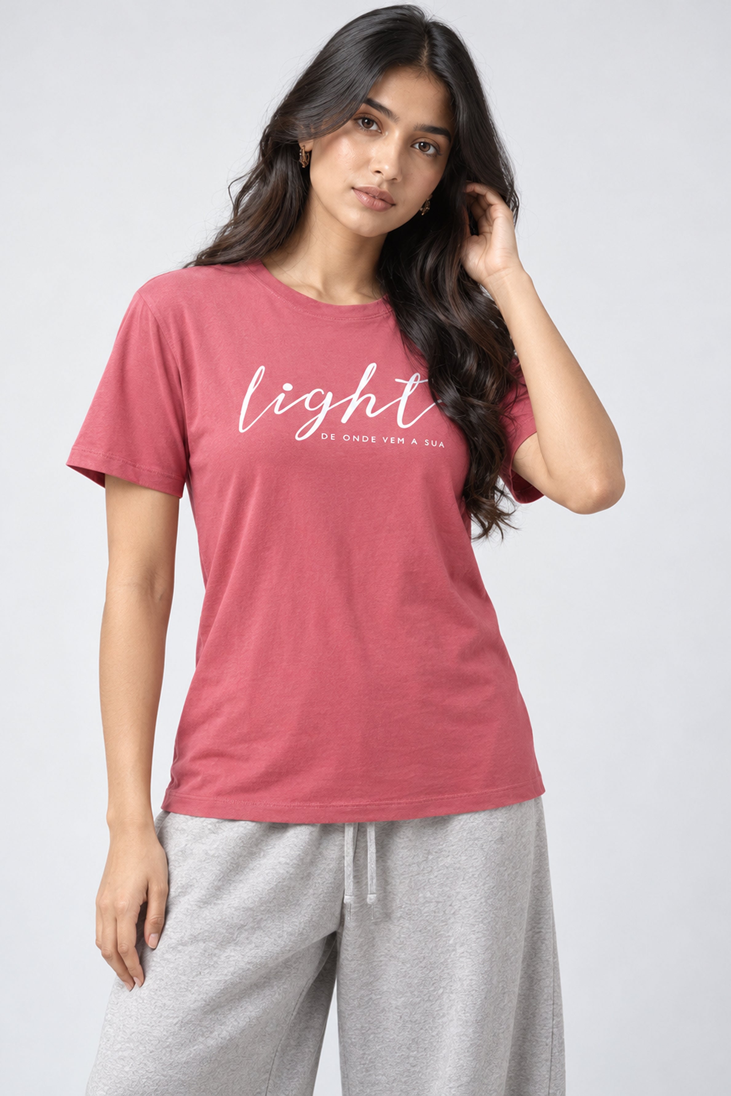 LOLI Women's Crew Neck Regular Tees - Brick