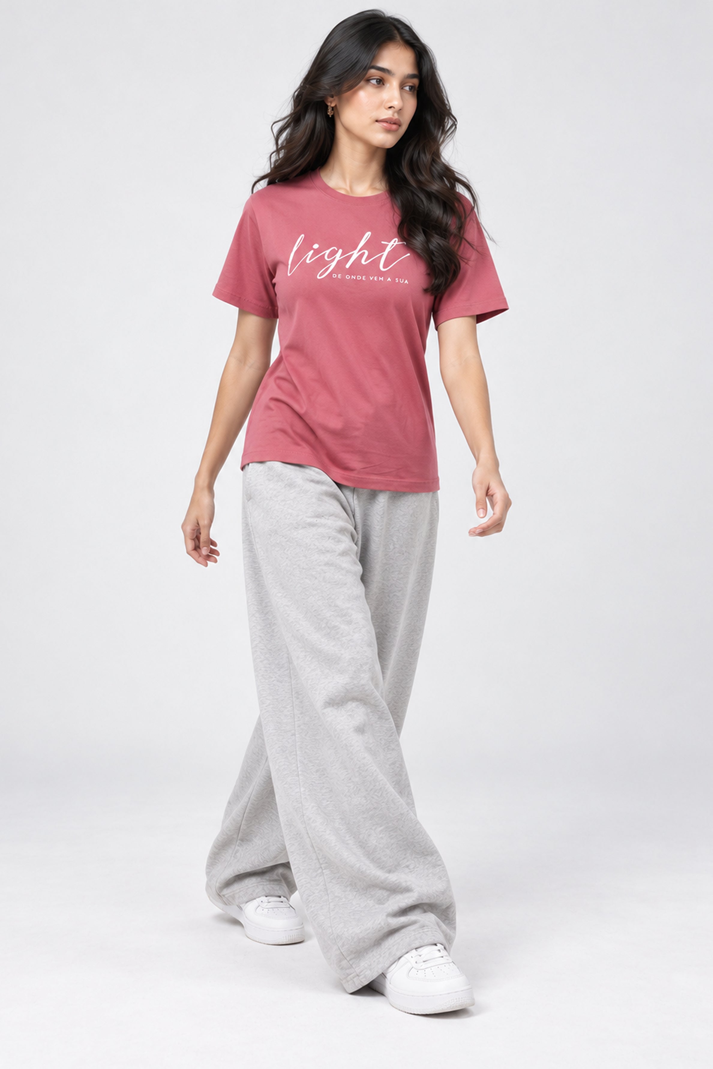 LOLI Women's Crew Neck Regular Tees - Brick