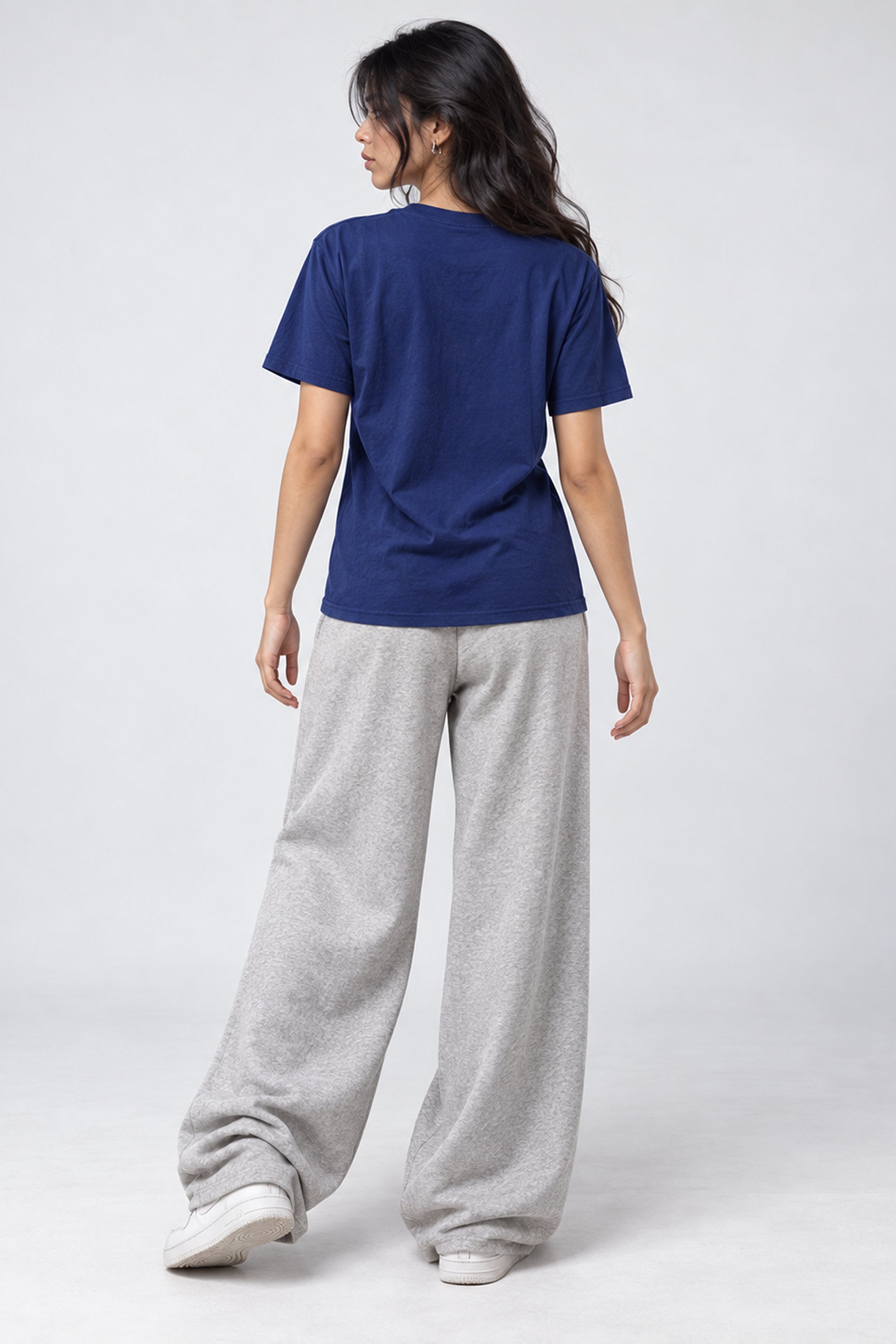 LOLI Women's Crew Neck Regular Tees - Navy