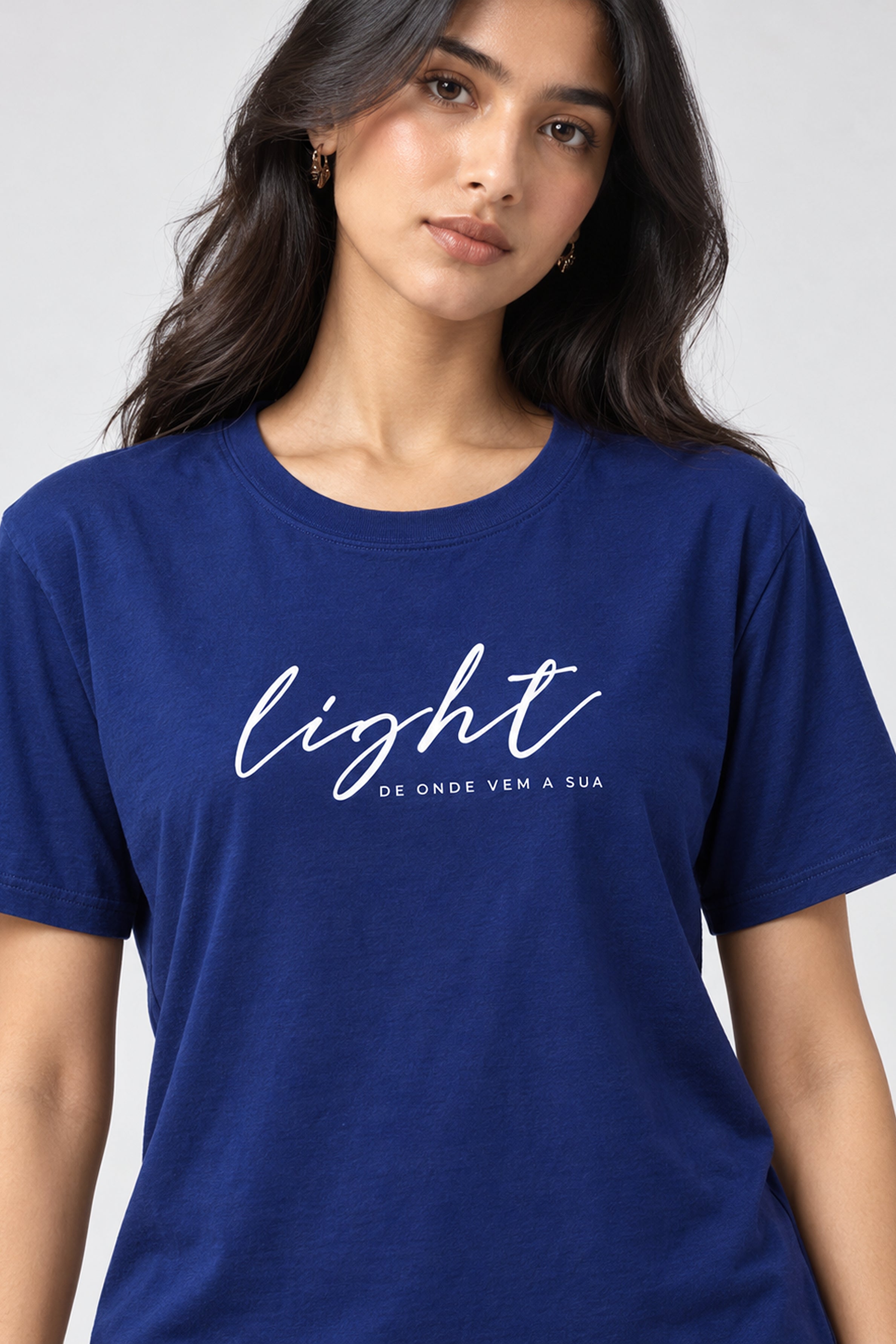 LOLI Women's Crew Neck Regular Tees - Navy