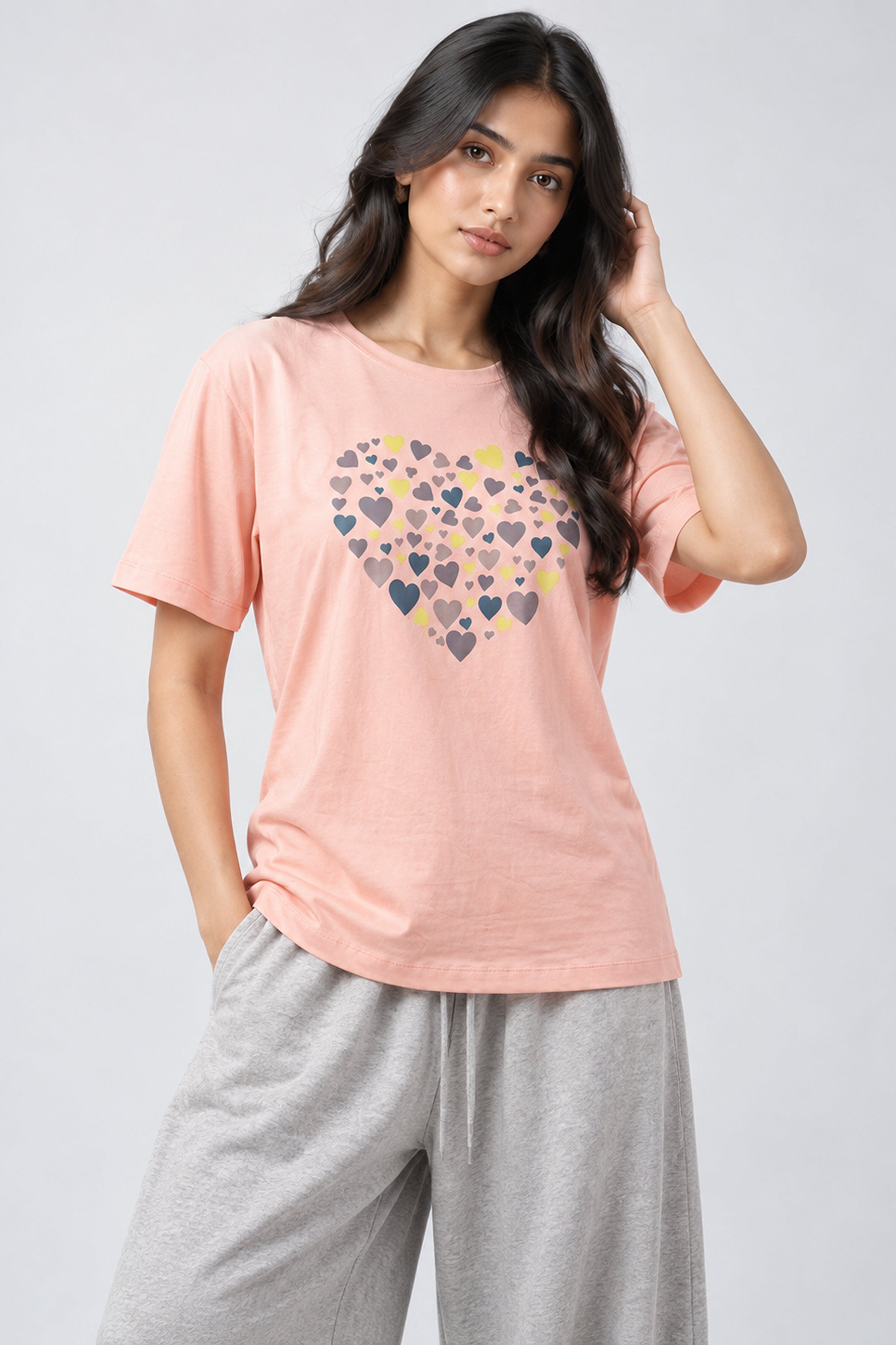 LOLI Women's Crew Neck Regular Tees - Orang