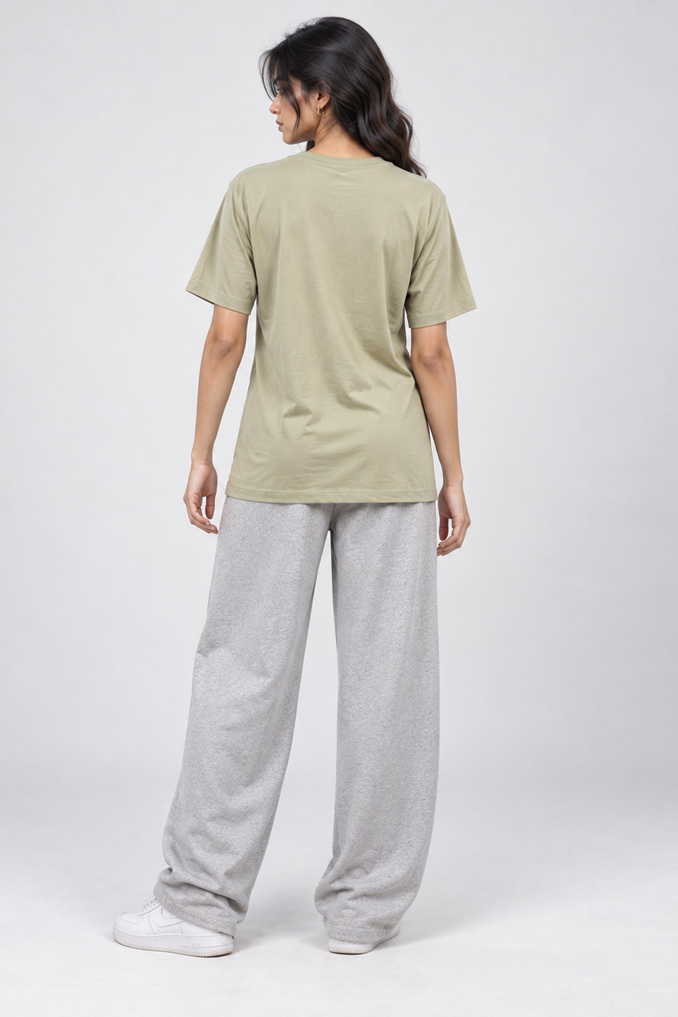 LOLI Women's Crew Neck Regular Tees - Olive