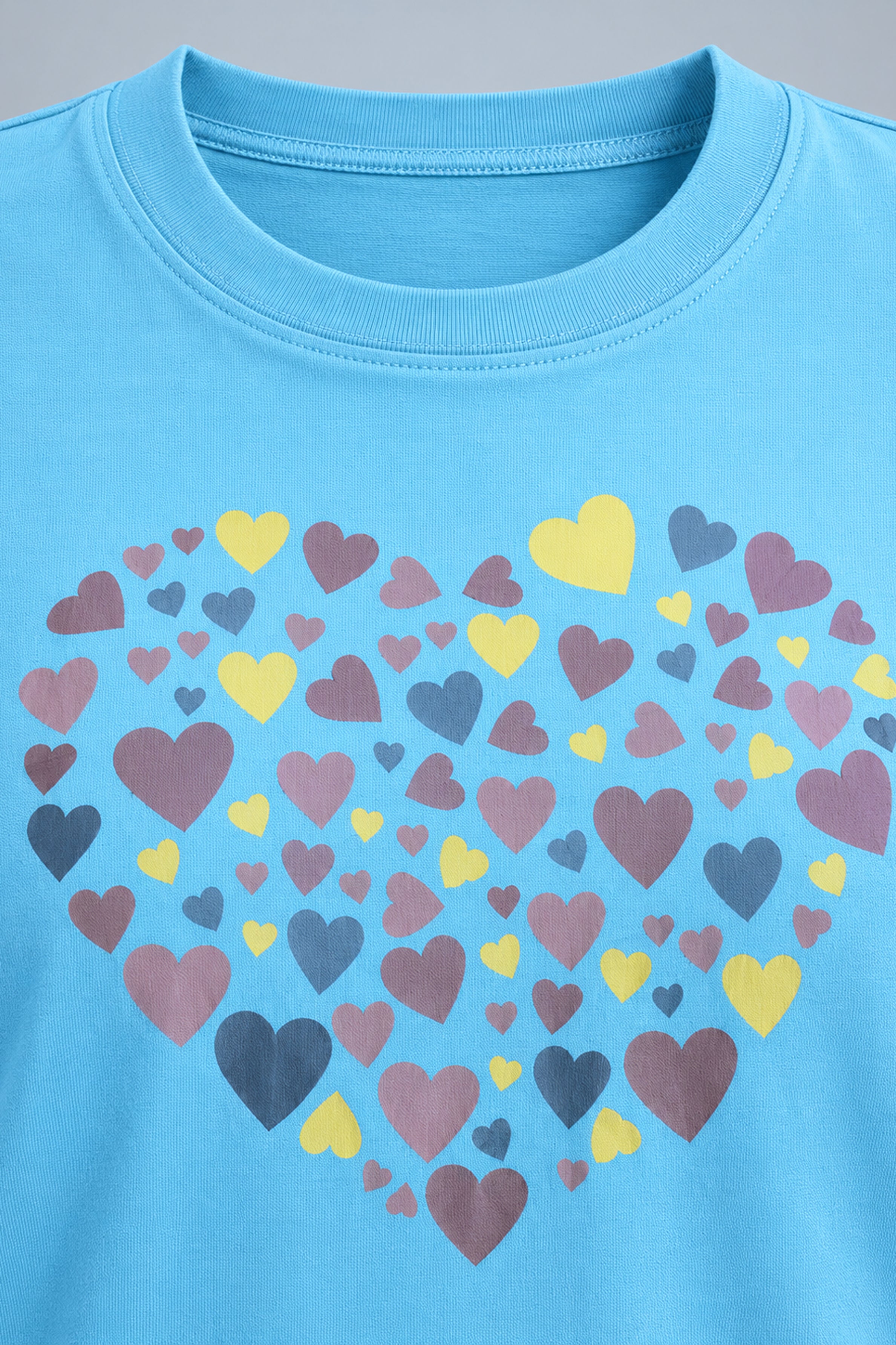 LOLI Women's Crew Neck Regular Tees - Light Blue