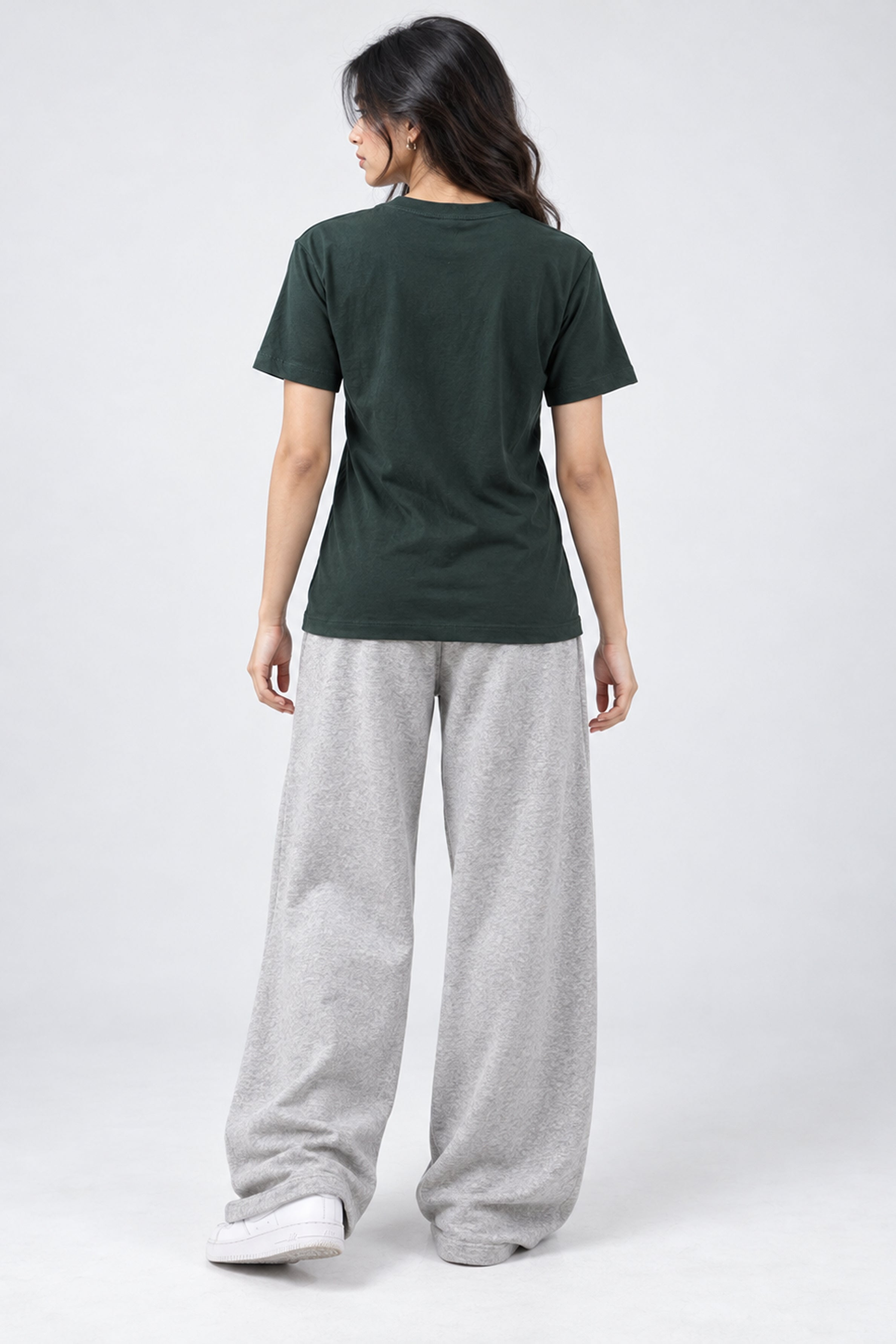LOLI Women's Crew Neck Regular Tees - Army Green
