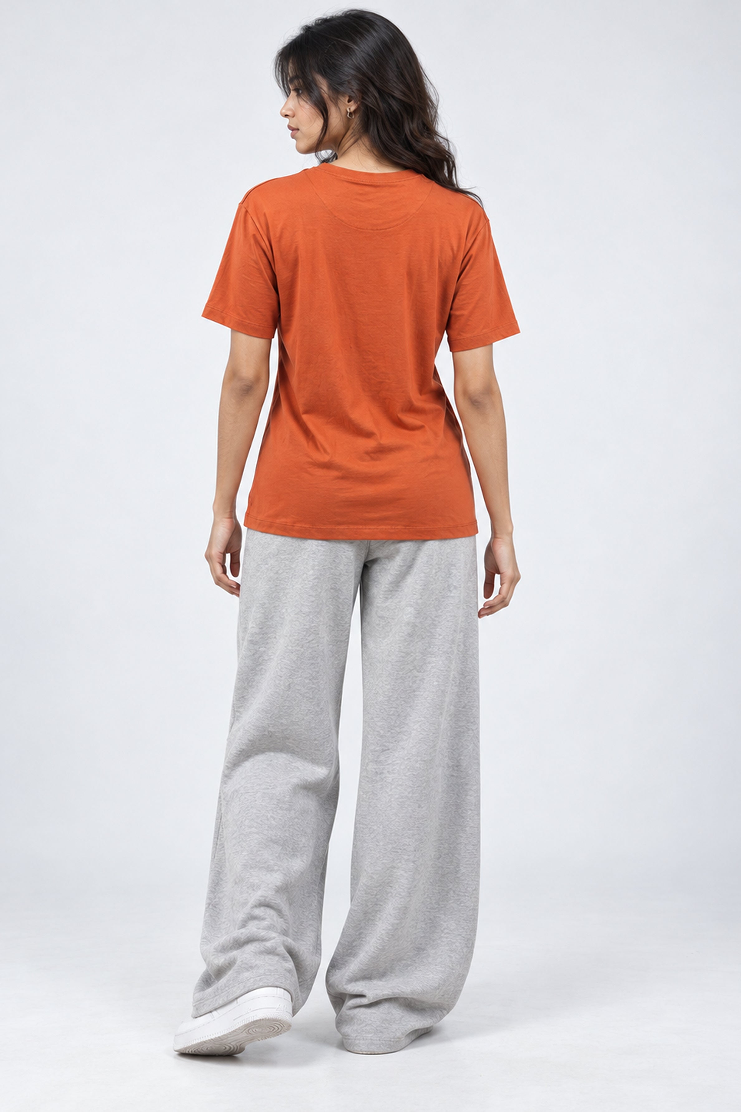 LOLI Women's Crew Neck Regular Tees - Orange