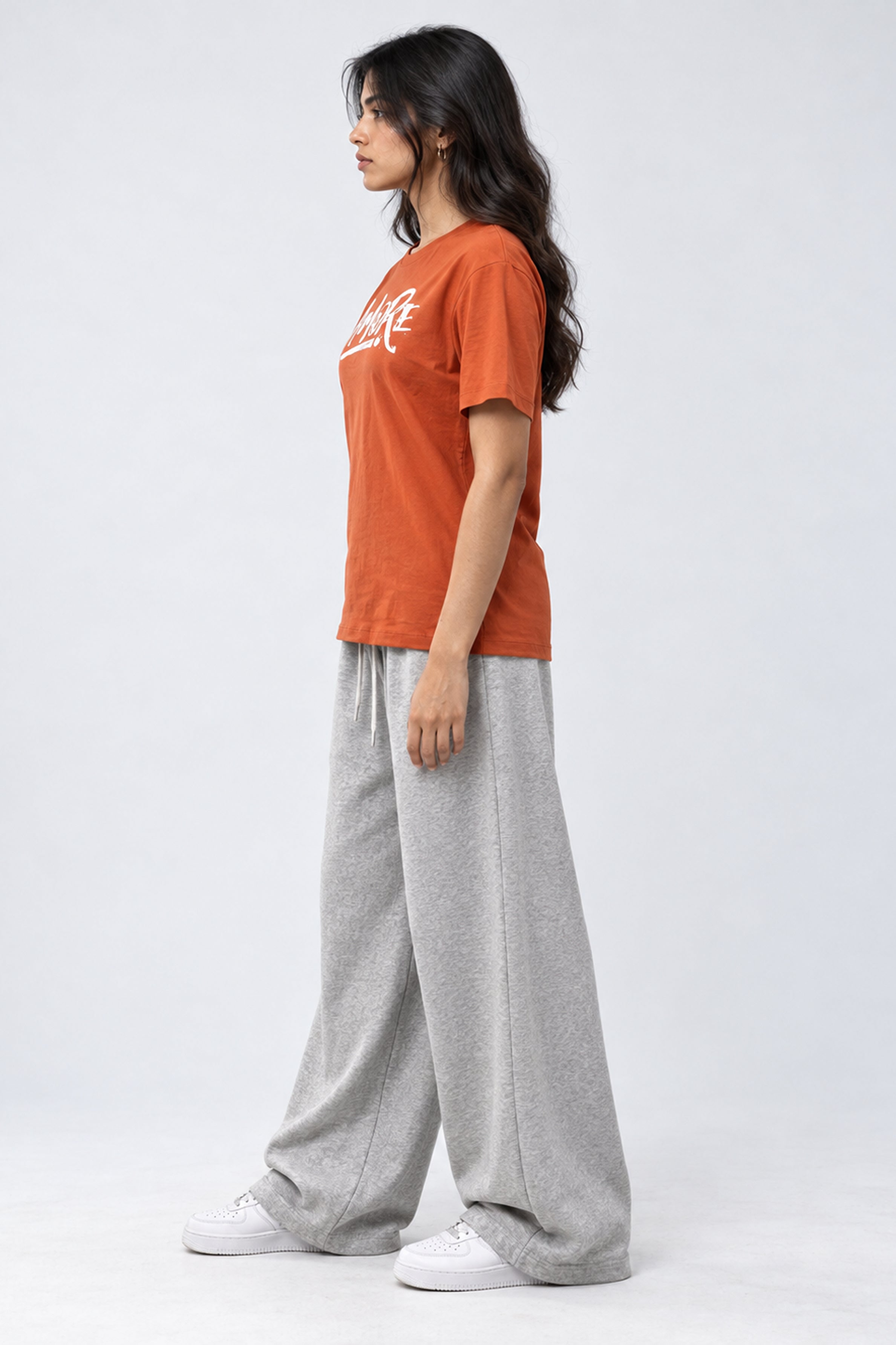 LOLI Women's Crew Neck Regular Tees - Orange