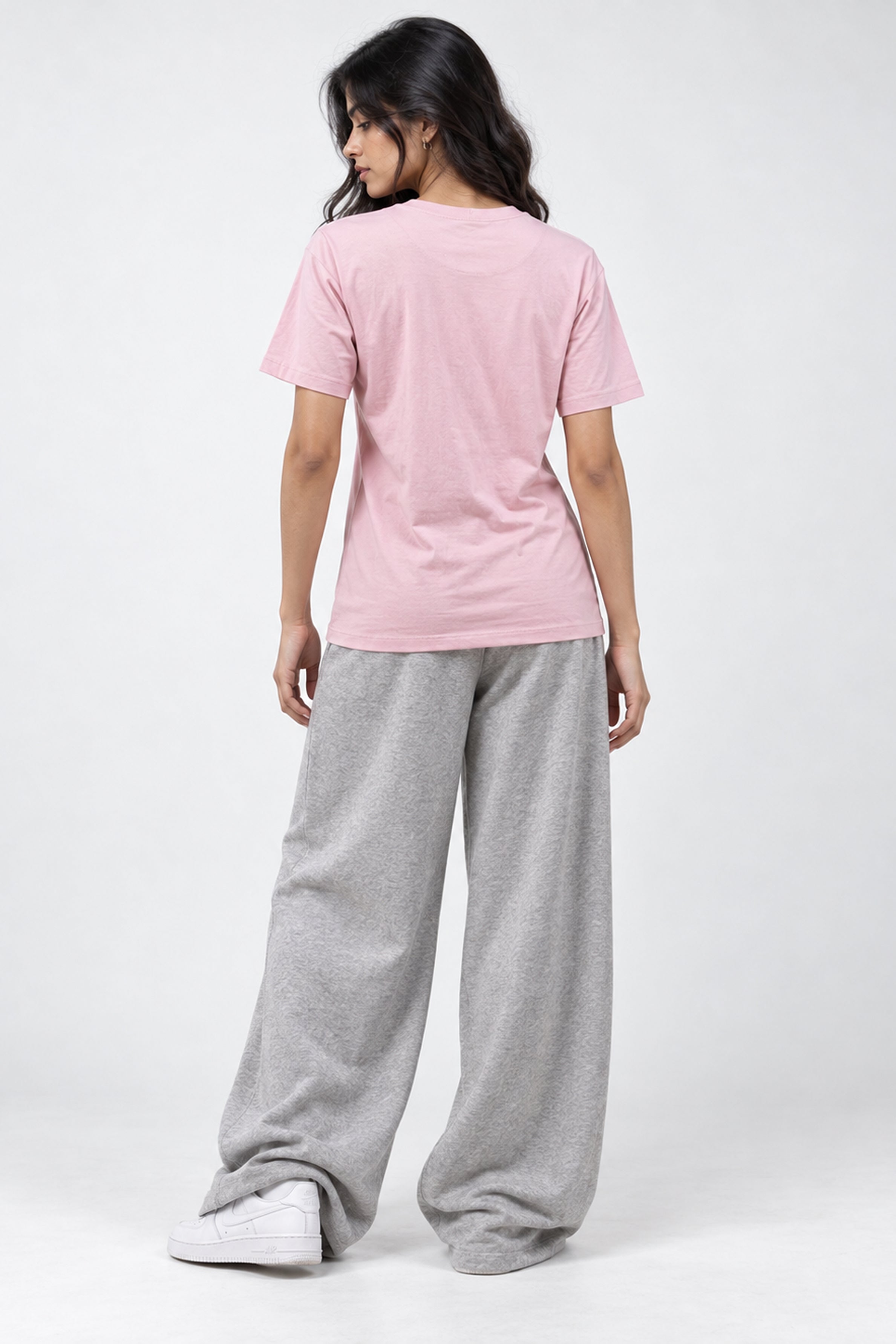 LOLI Women's Crew Neck Regular Tees - Light Pink