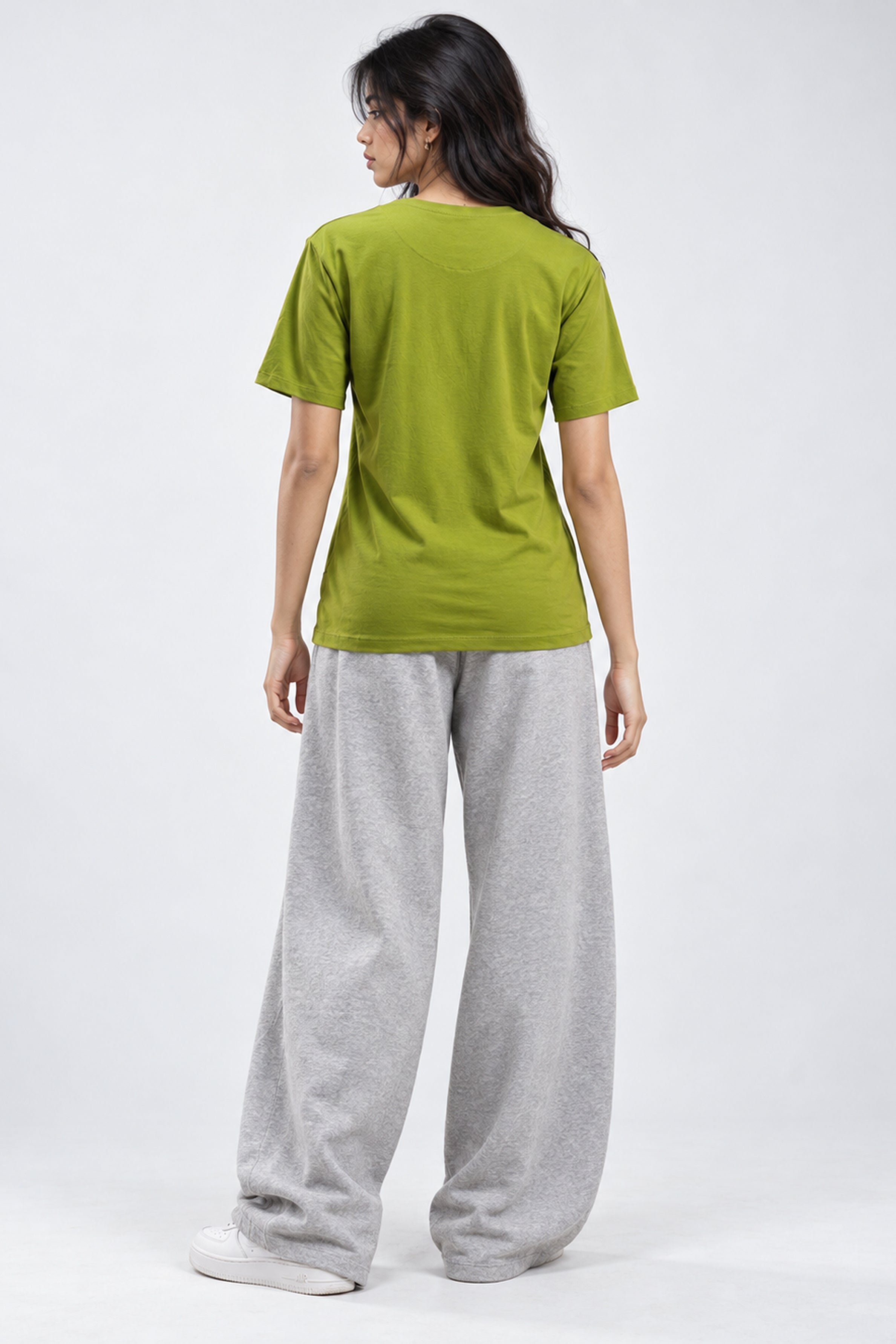 LOLI Women's Crew Neck Regular Tees - Light Green