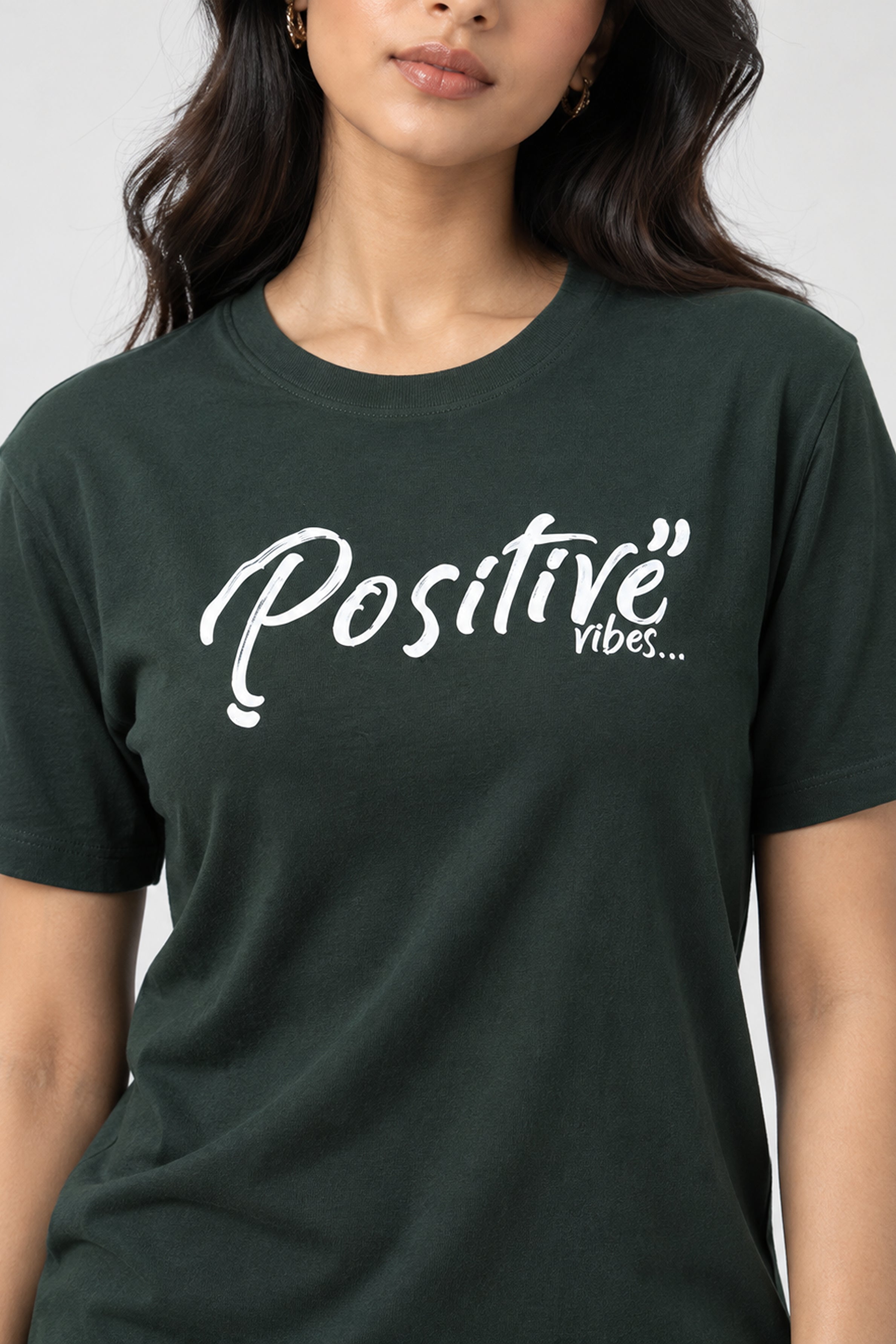 LOLI Women's Crew Neck Regular Tees - Army Green